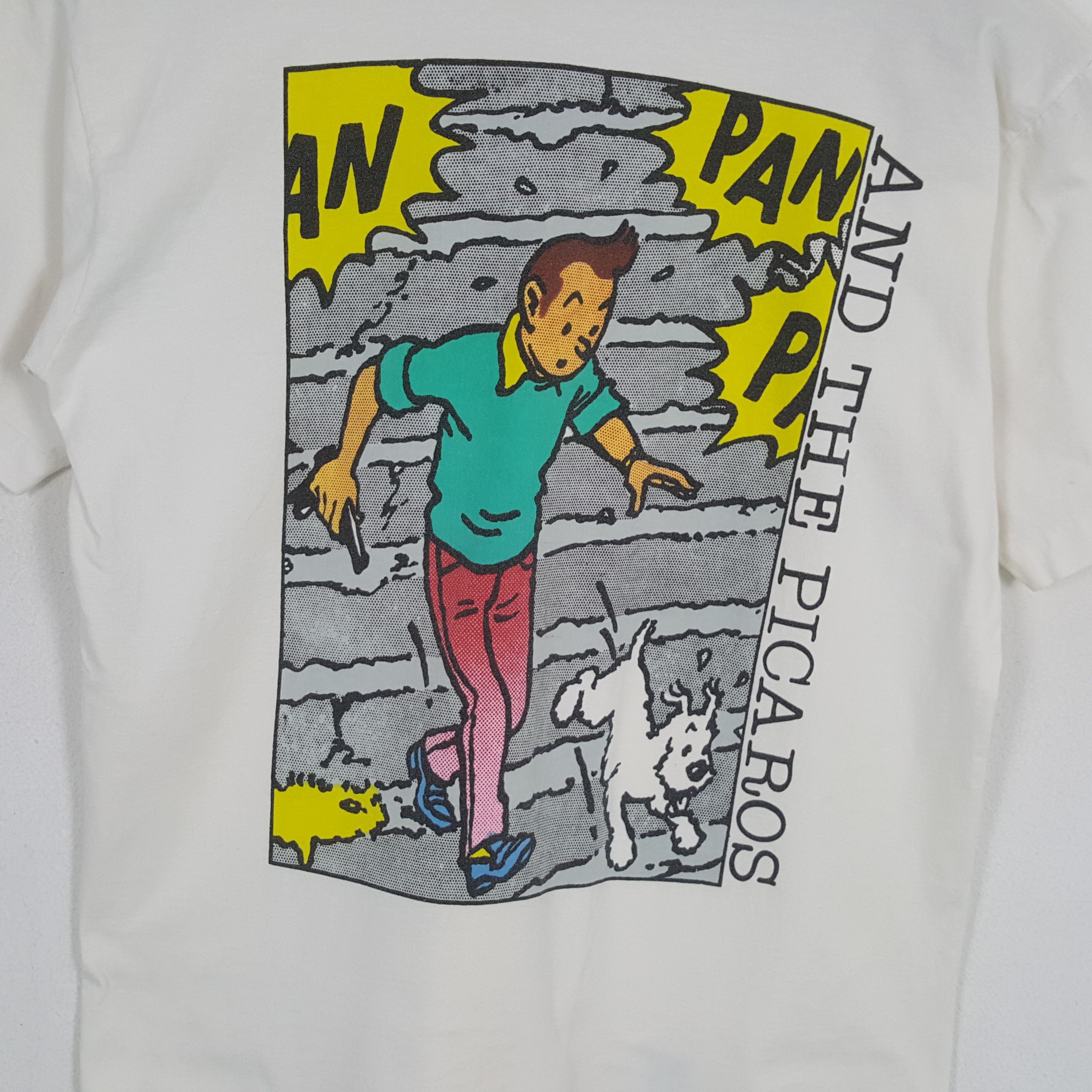 Vintage HERGES ADVENTURE OF TINTIN Cartoon Streetwear Tshirt Size US M / EU 48-50 / 2 - 2 Thumbnail