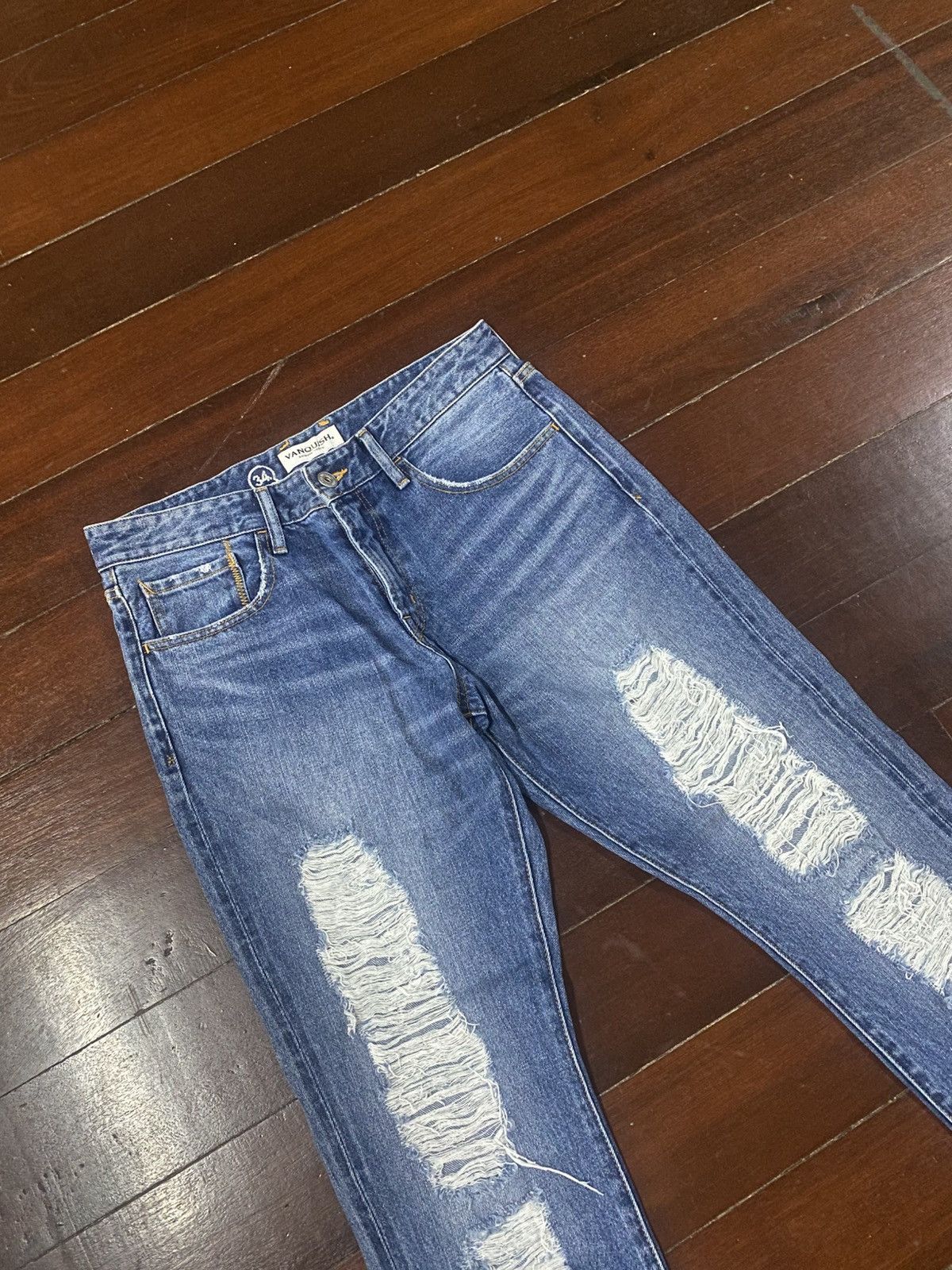 Vanquish Vanquish Japan Faded Blue Jeans distressed Size US 34 / EU 50 - 6 Thumbnail