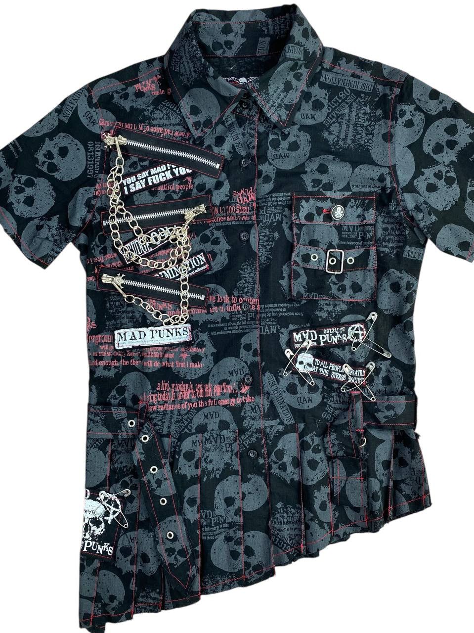 Seditionaries 2000's Mad Punk Asymmetrical Blouse Size M / US 6-8 / IT 42-44 - 6 Thumbnail