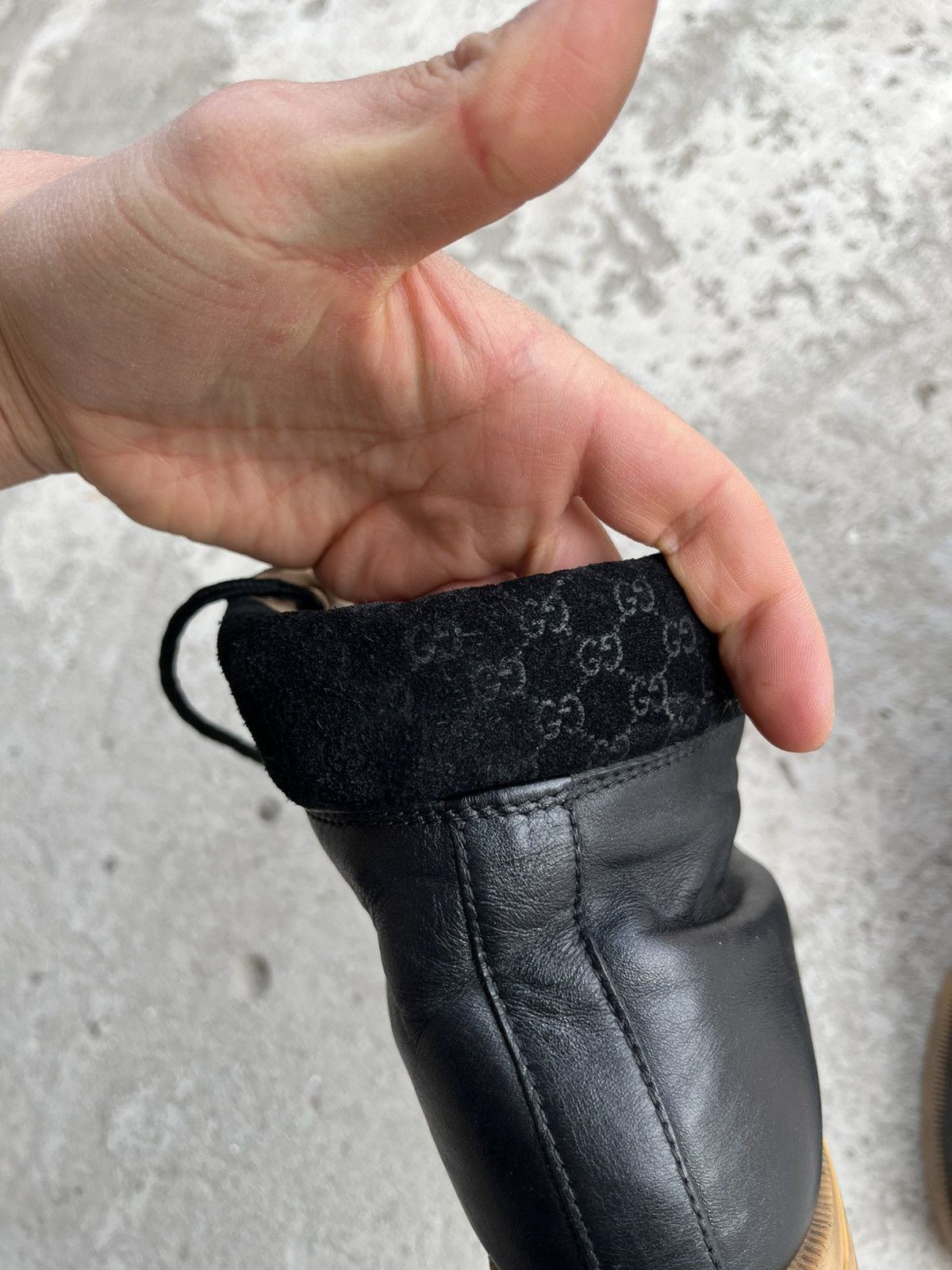 Gucci Gucci Monogram Leather Lace Up High-Top Boots Shoes Size US 6 / EU 39 - 10 Thumbnail