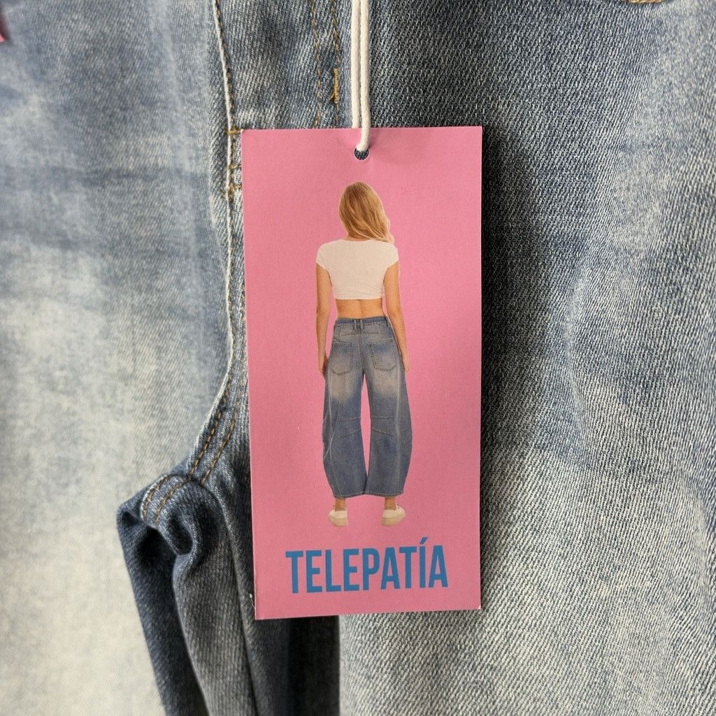 Other NWT Telepatia Wide Barrel Leg Jeans Sz 5/27 Y2K Low Rise Den Size 27" / US 4 / IT 40 - 8 Thumbnail