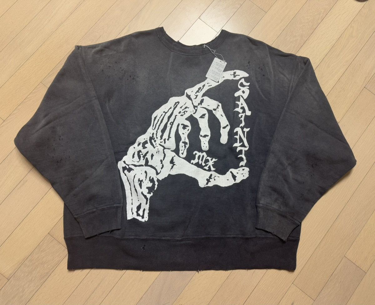 Saint Michael Saint Michael 24FW Bone Crew Sweatshirt Size US XL / EU 56 / 4 - 5 Thumbnail