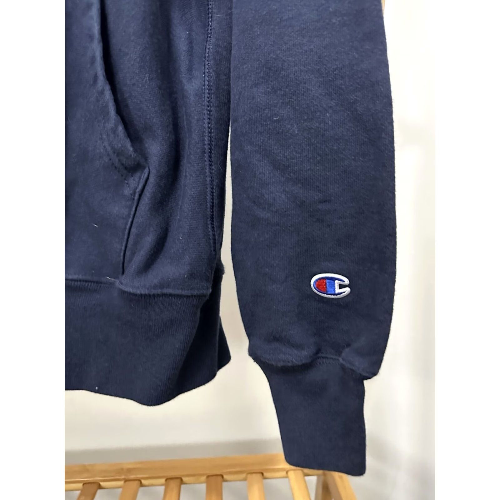 Champion VTG Champion Reverse Weave Eyeless Navy Blue Hoodie Sweatshirt L Mens Pullover Drawstring Reversible Hoodie Size US L / EU 52-54 / 3 - 5 Thumbnail