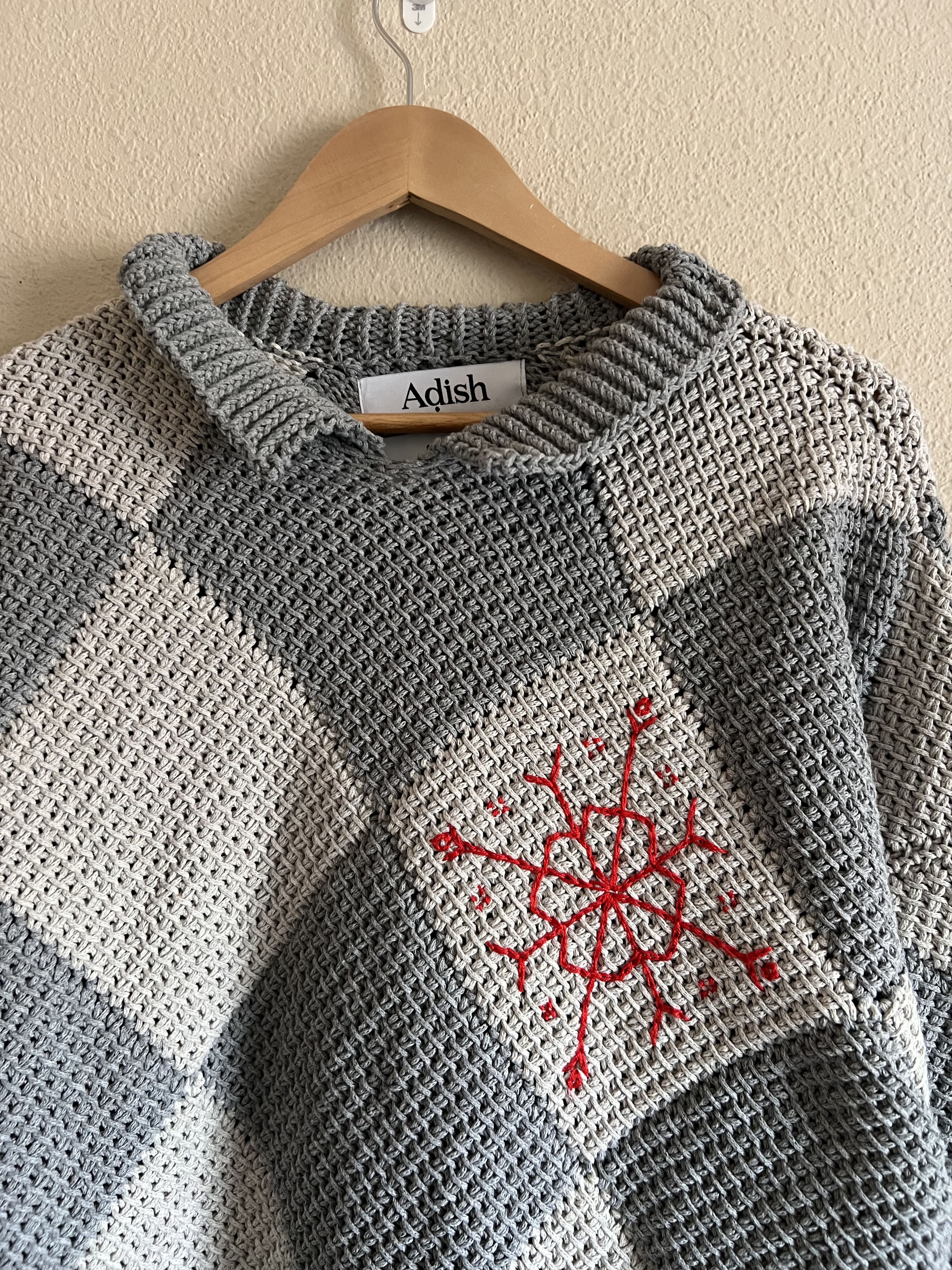 Adish Adish Iota Hand Knitted Collared Sweater in Gray Size US L / EU 52-54 / 3 - 2 Thumbnail