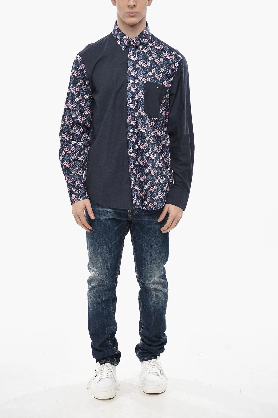 Eden Park og1mm0426 Floral-Print Button-Down Shirt in Blue Size US XL / EU 56 / 4 - 4 Thumbnail