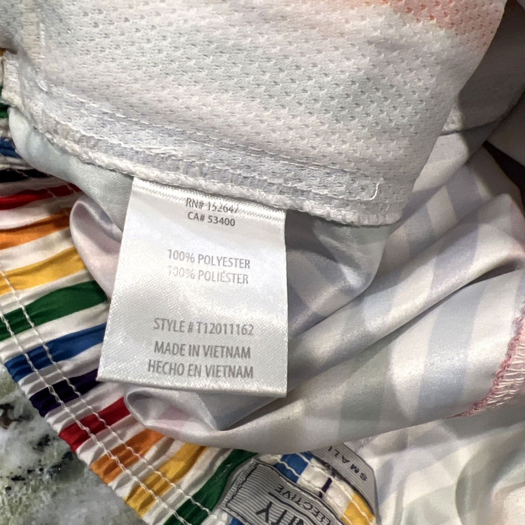 Vintage VINTAGE Trinity Collective Men's Small Shorts Unlined Swim Trunks Striped Rainbow Pride Size US 29 - 6 Thumbnail