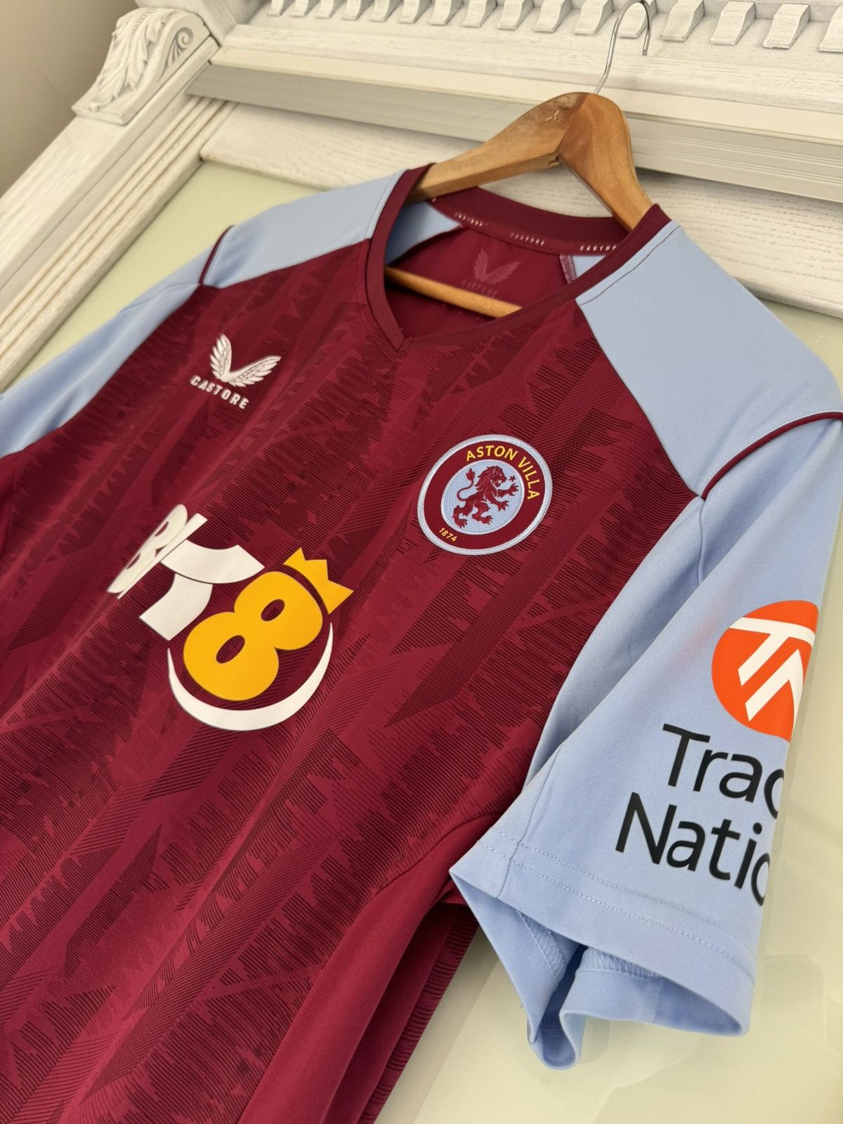 Castore Aston Villa 2023-2024 Home Soccer Jersey Football Shirt Kit Size US L / EU 52-54 / 3 - 5 Thumbnail