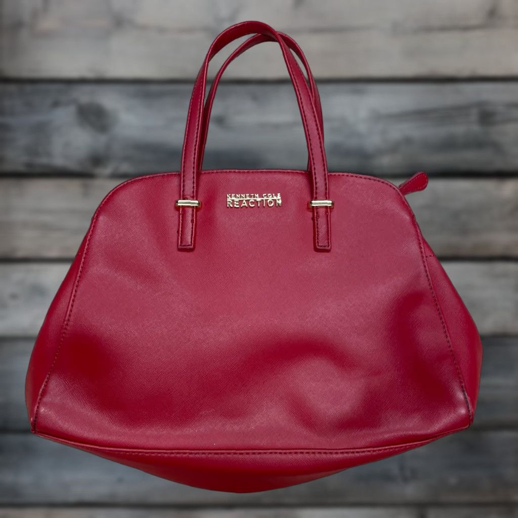 Kenneth Cole Kenneth Cole Reaction Shoulder Bag Red Faux Leather Gold Hardware PVC Leather Matte Red 17in 10in Large Women's Bag Size ONE SIZE - 1 Thumbnail