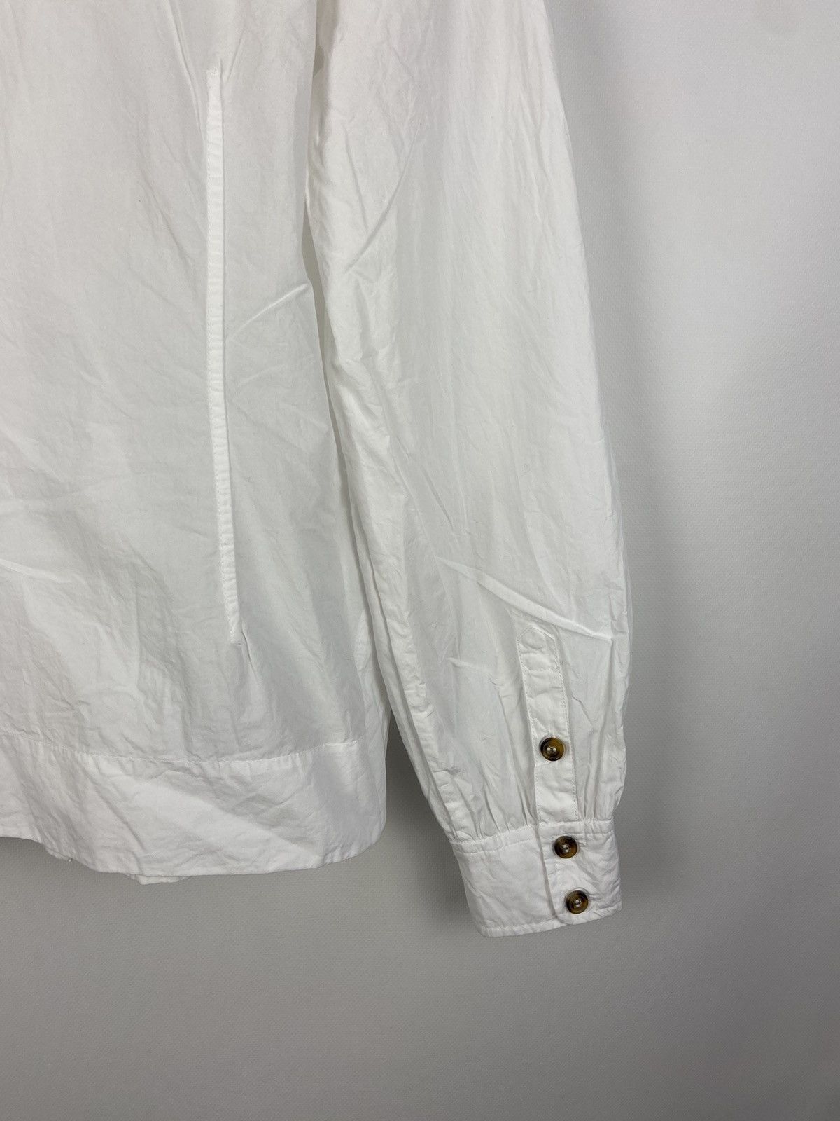 Designer × Ganni RRP$205 GANNI White Cotton Oversized Ruffled Collar Shirt Size XS / US 0-2 / IT 36-38 - 16 Thumbnail