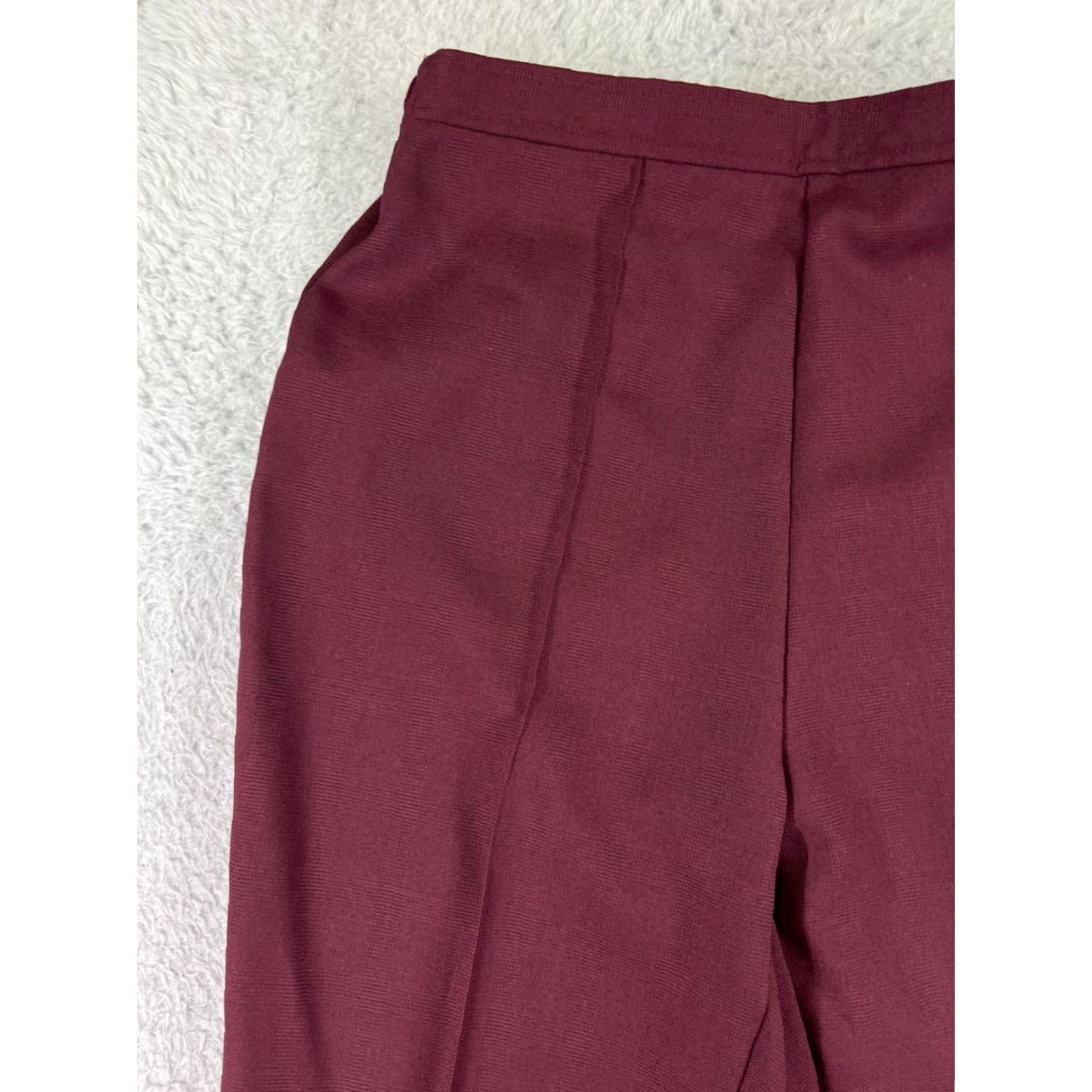Vintage Bend Over Pants Womens 14 Red Pull On 100% Polyester Straight Leg 34x29 Pleated Size 36" / US 14 / IT 50 - 6 Thumbnail