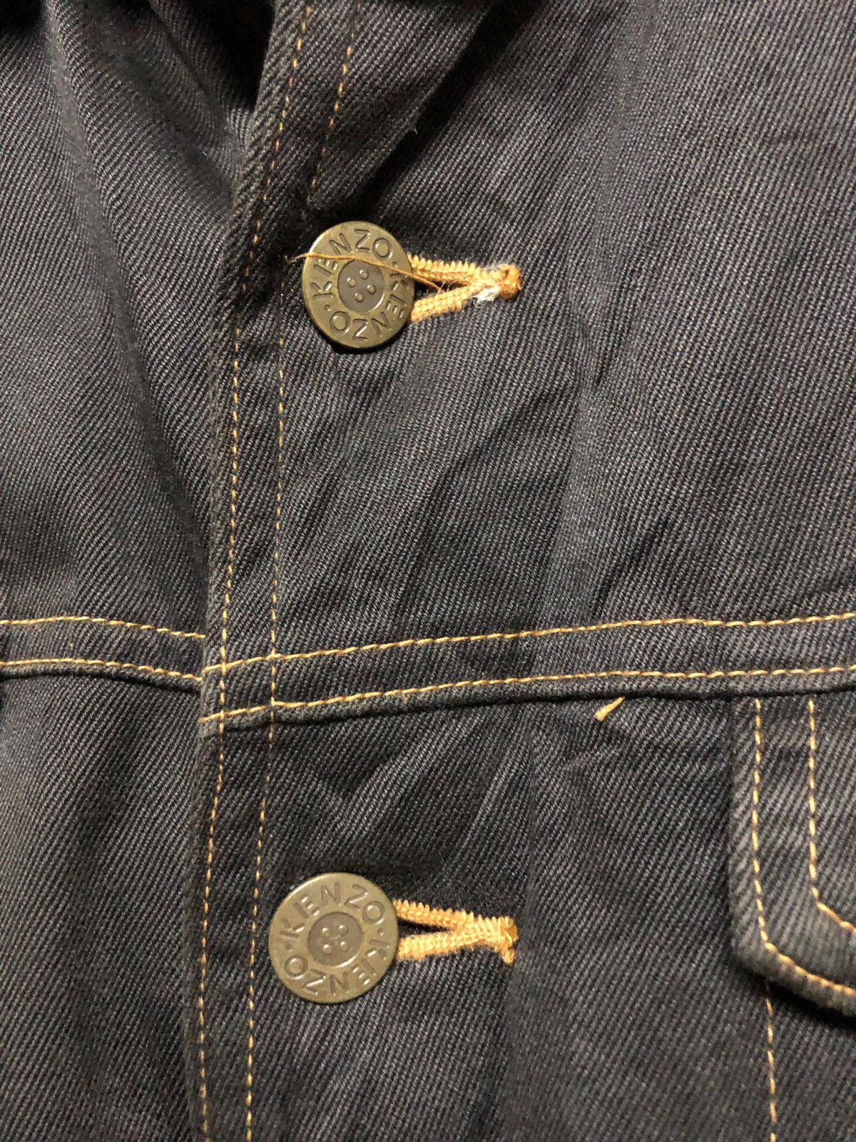 Kenzo × Vintage Vtg🔥Luxury Kenzo Jeans Black Trucker Denim Jacket Size US L / EU 52-54 / 3 - 8 Thumbnail