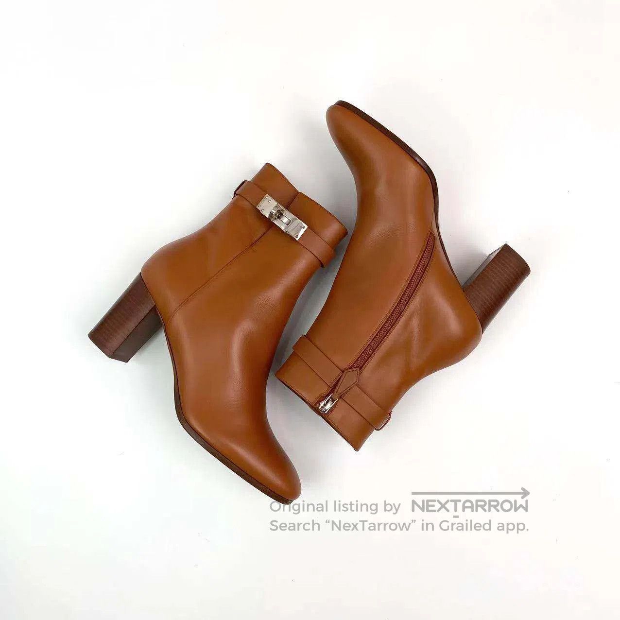 Hermes Hermes Kelly buckle high-heeled ankle boots| Size US 7.5 / IT 37.5 - 4 Thumbnail