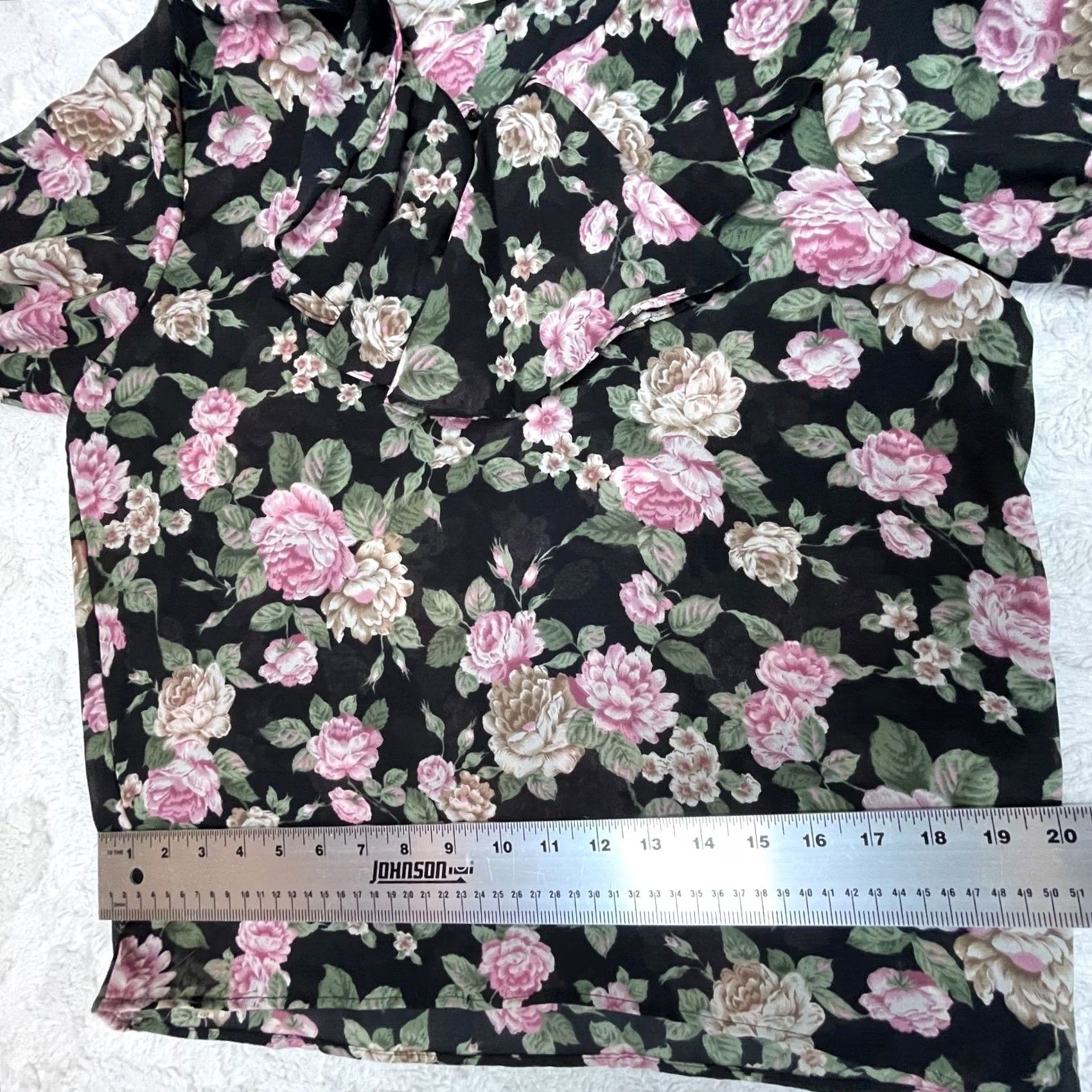Pinko Daniel Caron Blouse Womens Floral Ruffle Top Shirt Medium Pink Black Boho Size M / US 6-8 / IT 42-44 - 4 Thumbnail