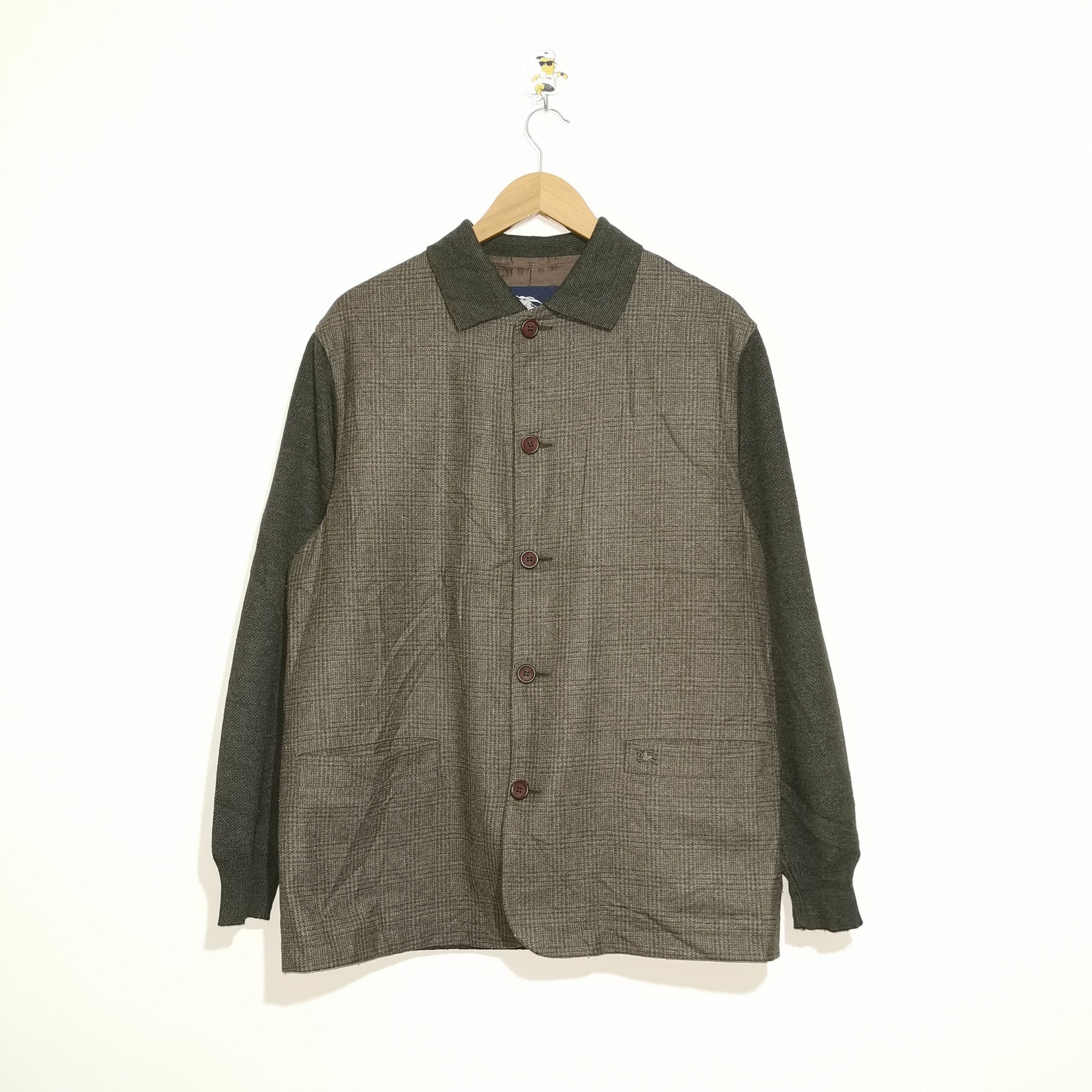 image of Veste Burberry London Wool Trench New Size : 4 in Green, Men's