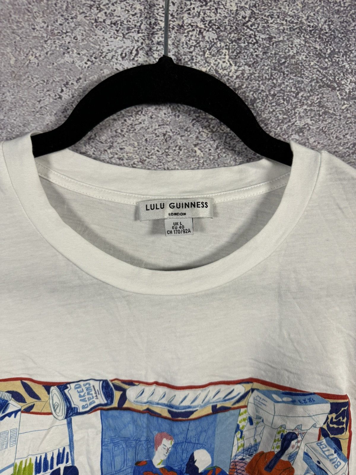 Designer × Japanese Brand × Vintage Lulu Guinness Cartoon Printed White T Shirt Oldmoney Size L / US 10 / IT 46 - 6 Thumbnail
