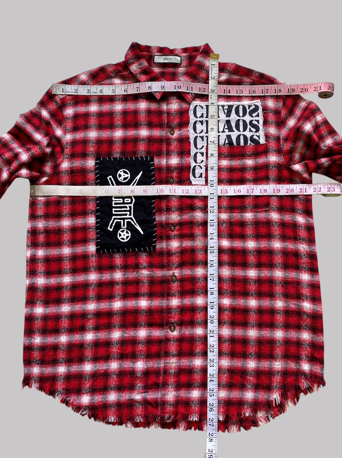 Designer × Japanese Brand Rare Jouetie- Mark Styler “Chaos-Hate-Jesus” Tartan Flannel Size US M / EU 48-50 / 2 - 5 Thumbnail