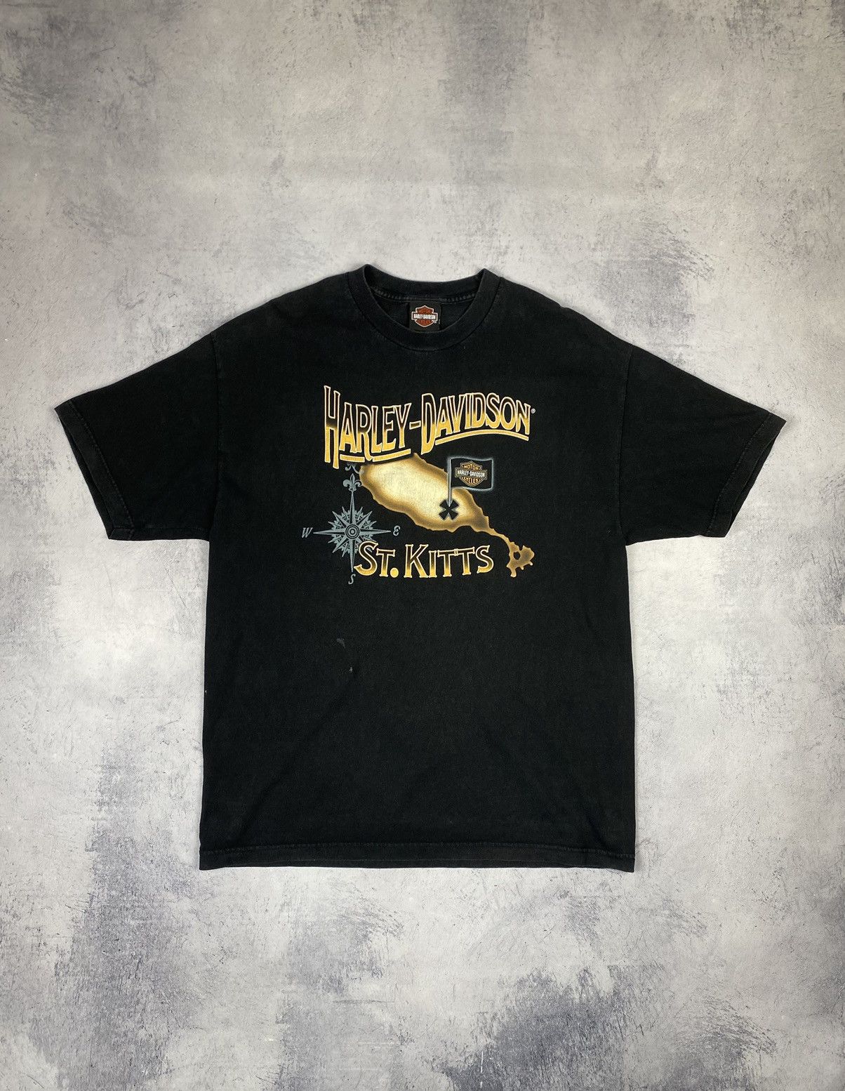 Harley Davidson × Vintage Vintage Harley Davidson Motorcycles St Kitts Graphic Tee Size US XL / EU 56 / 4 - 2 Thumbnail
