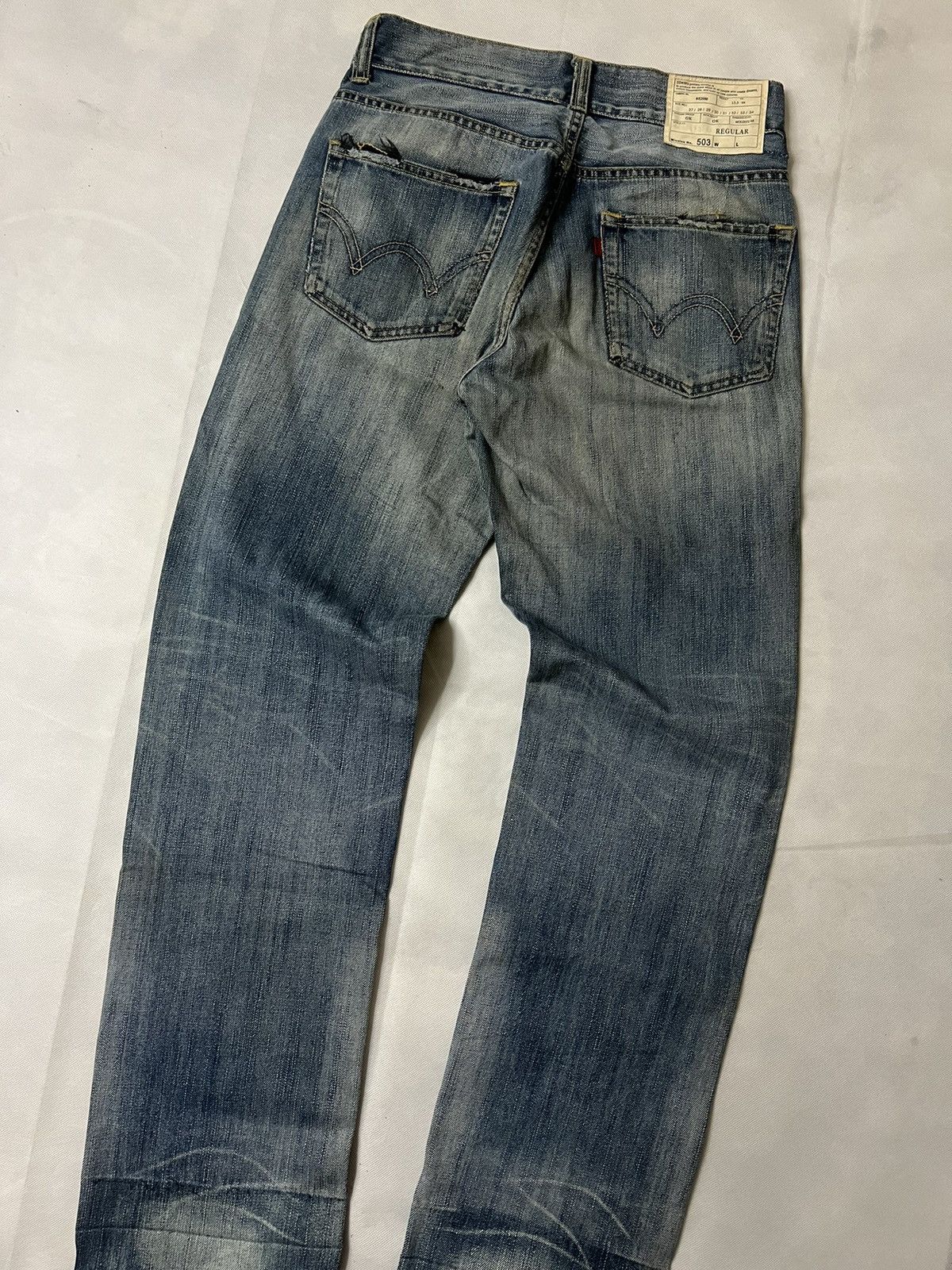 Edwin Vintage Edwin 503 Regular Distressed Denim Size US 29 - 8 Thumbnail
