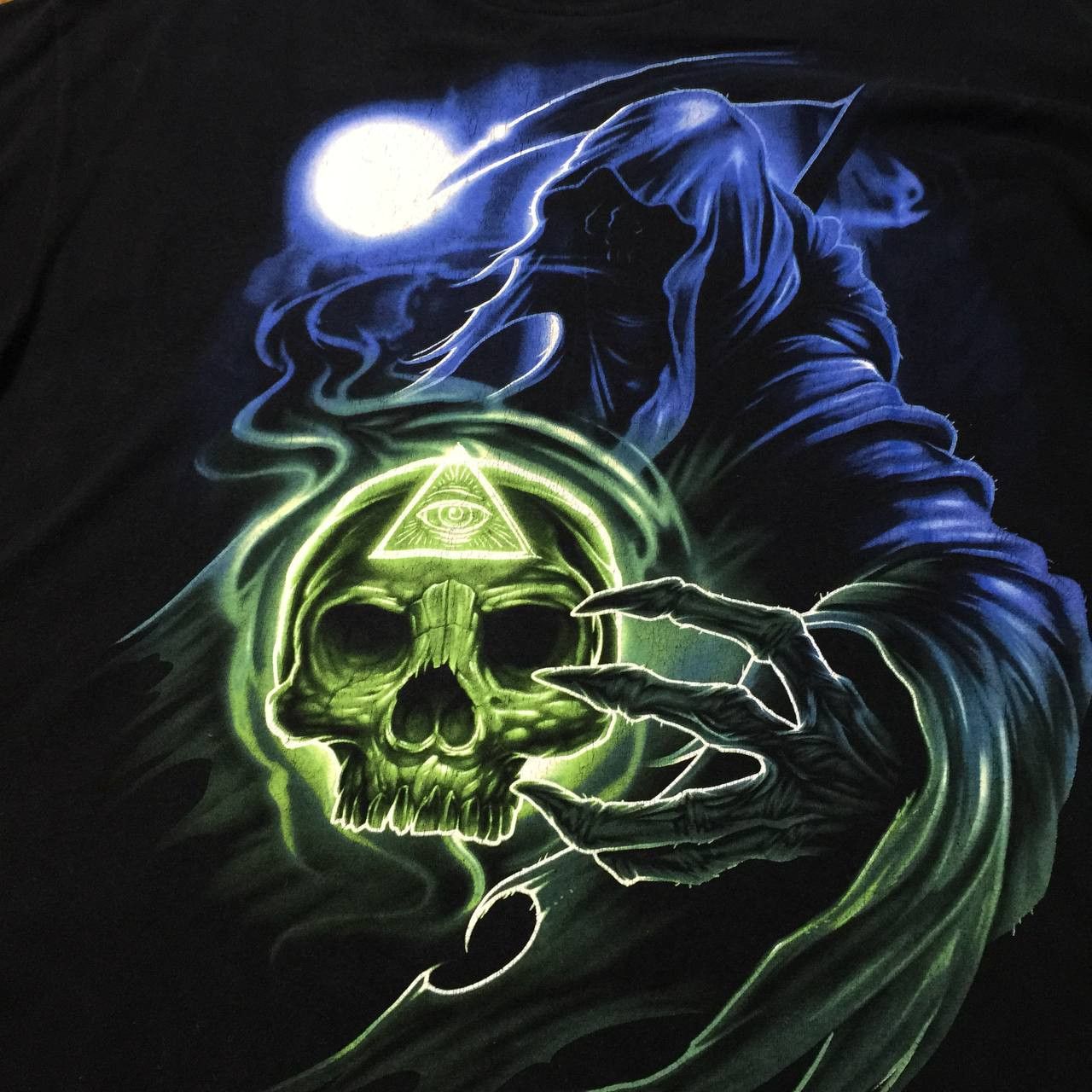 Rap Tees × Vintage 90s 00s Y2K Grim Reaper movie Illuminati heavy metal rock Size US XL / EU 56 / 4 - 3 Thumbnail