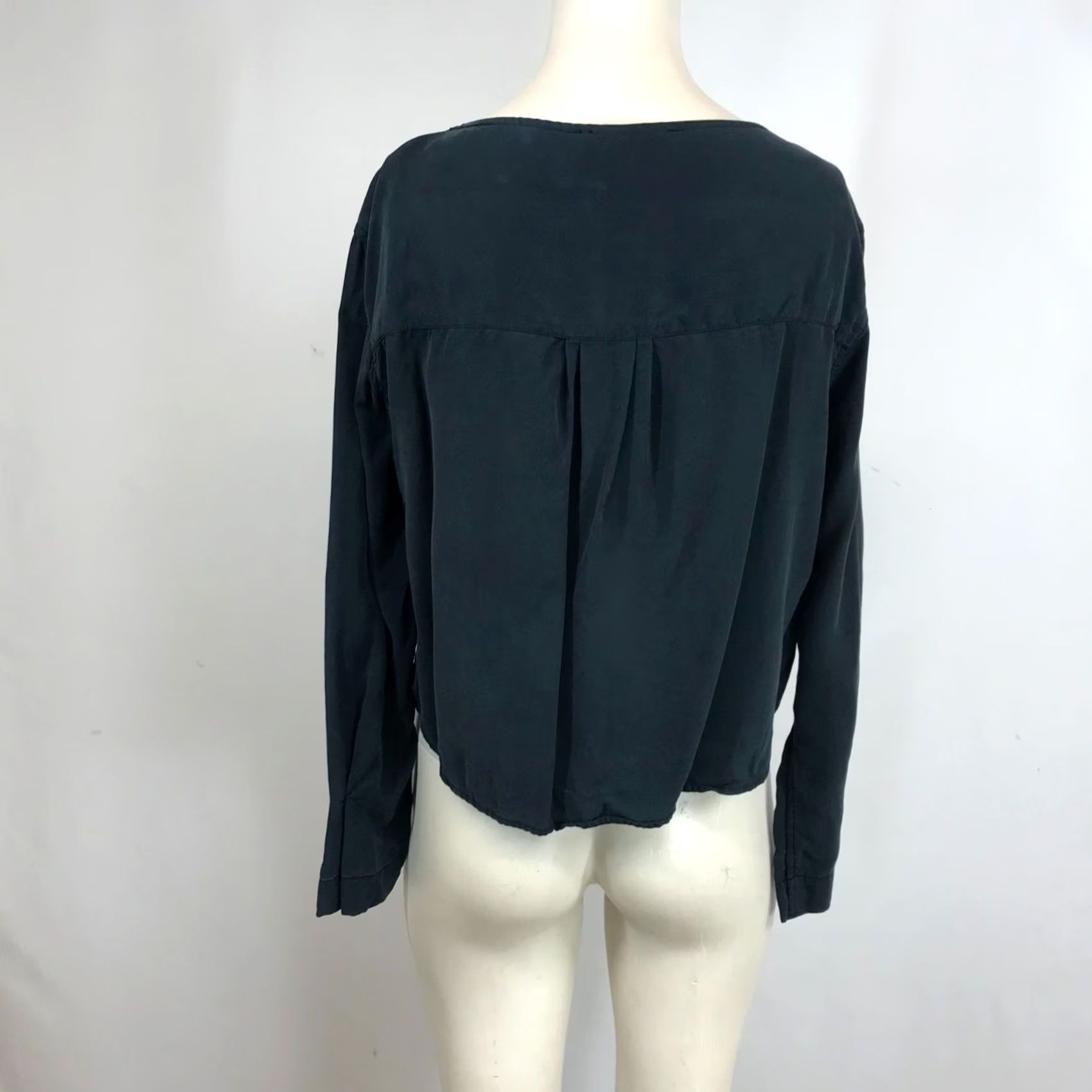 Mara Hoffman MARA HOFFMAN - Women Small - Black Long Sleeve Round Neck Blouse Size S / US 4 / IT 40 - 5 Thumbnail