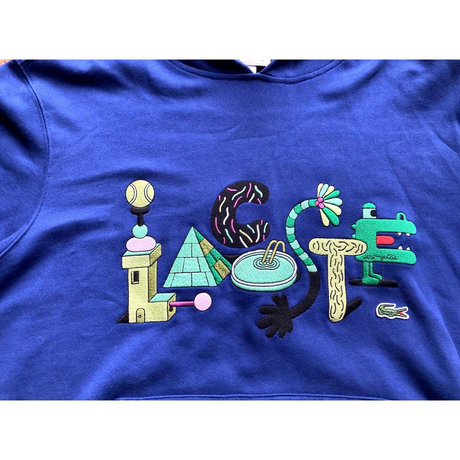 Lacoste Lacoste Jeremyville Hoodie Sweatshirt Size Large Navy Blue Art Pullover Limited Edition Men Size US L / EU 52-54 / 3 - 4 Thumbnail