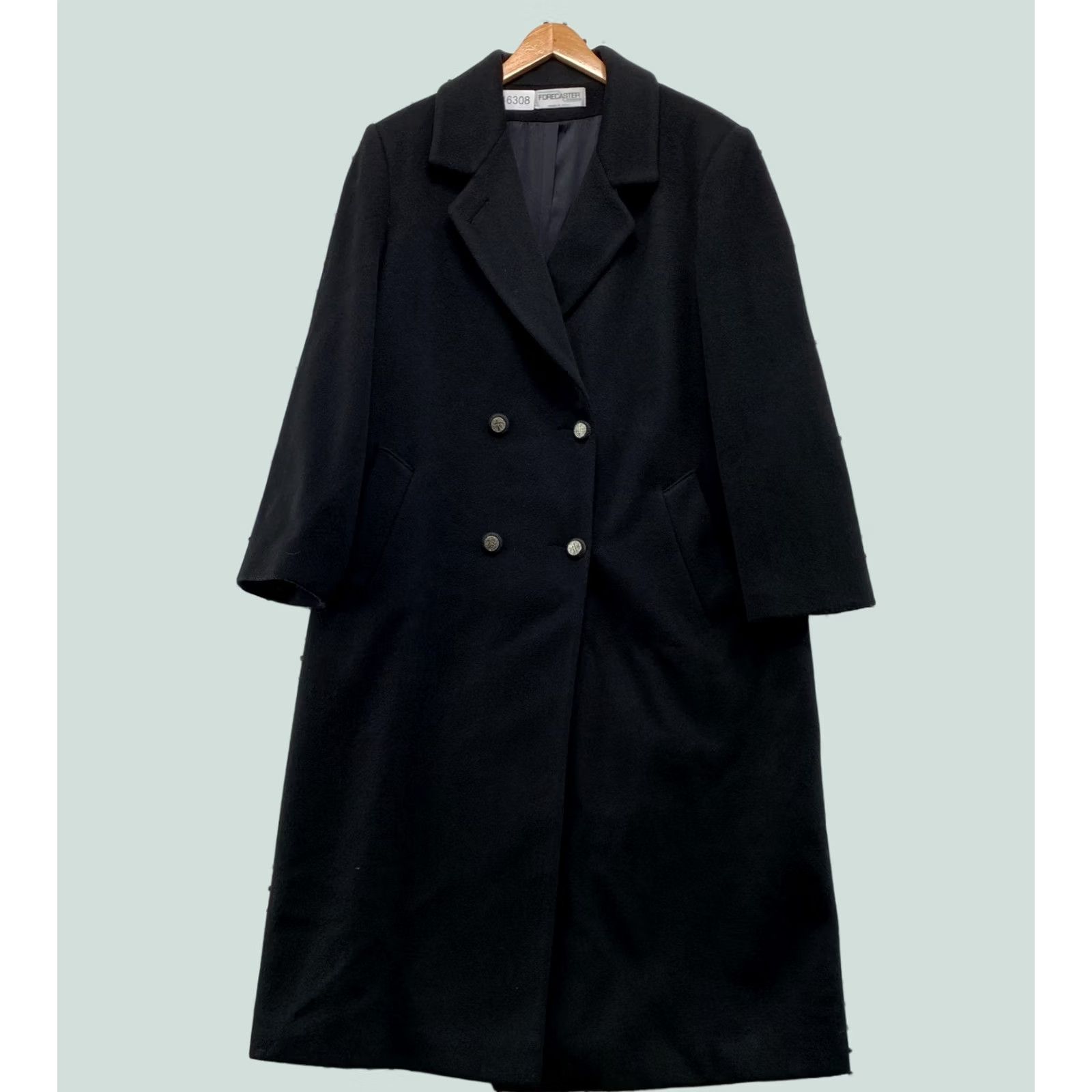 Doublet Vintage Forecaster Boston Wool Overcoat Women 16 Black Double Breasted Made USA Size XXL / US 16-18 / IT 52-54 - 1 Thumbnail