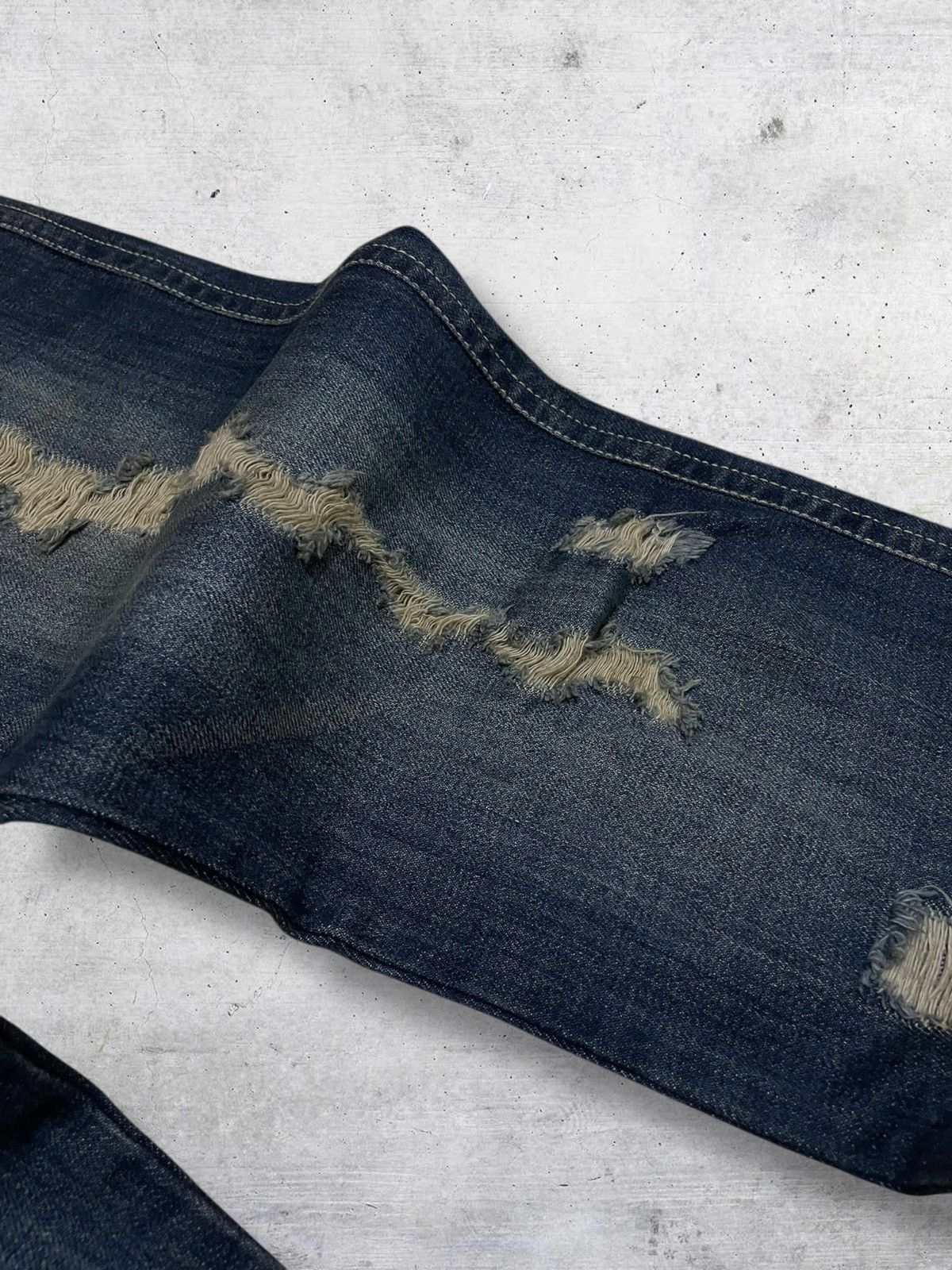 Hysteric Glamour VINTAGE BEAMS OG JAPAN DESIGNER 90S RIPPED GOLD GRUNGE DENIM Size US 30 / EU 46 - 9 Thumbnail