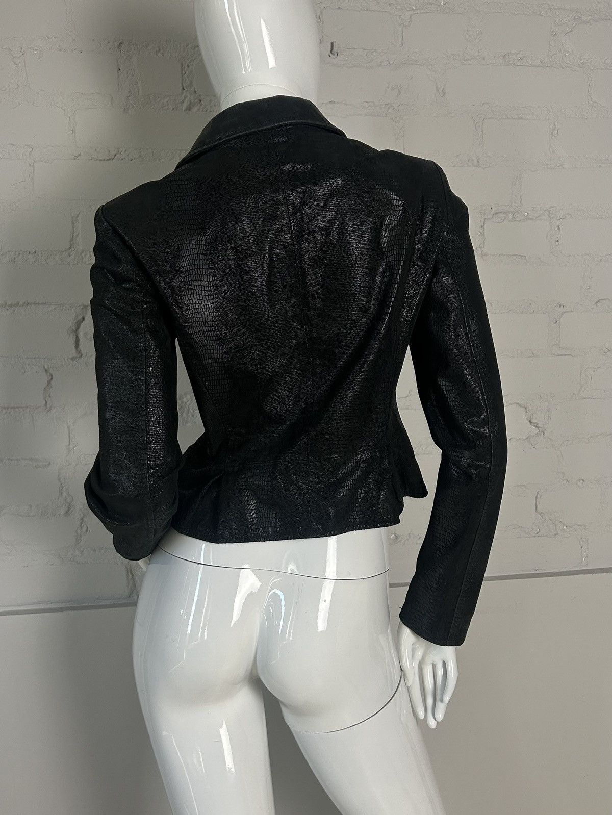 Vintage Leather asymmetric jacket Size S / US 4 / IT 40 - 6 Thumbnail