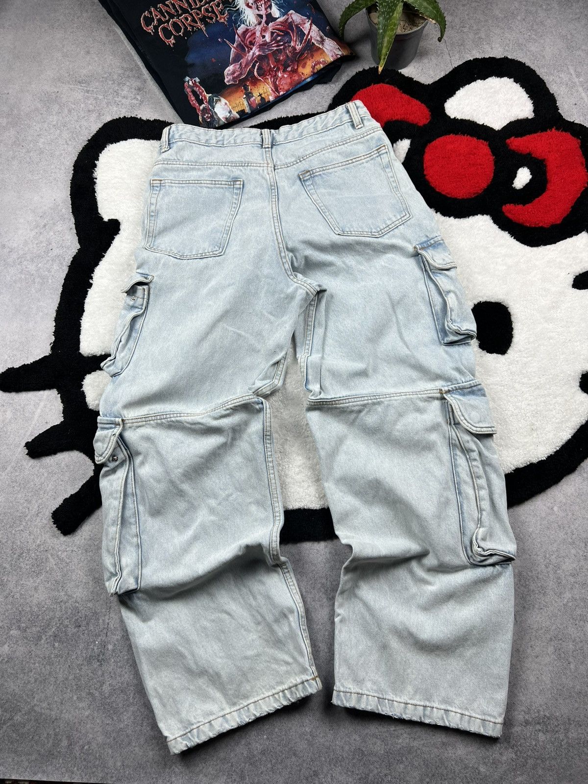 If Six Was Nine Y2K Cargo Baggy Multi Pocket Oversized Trashed Mudwash Jeans Size US 31 - 7 Thumbnail