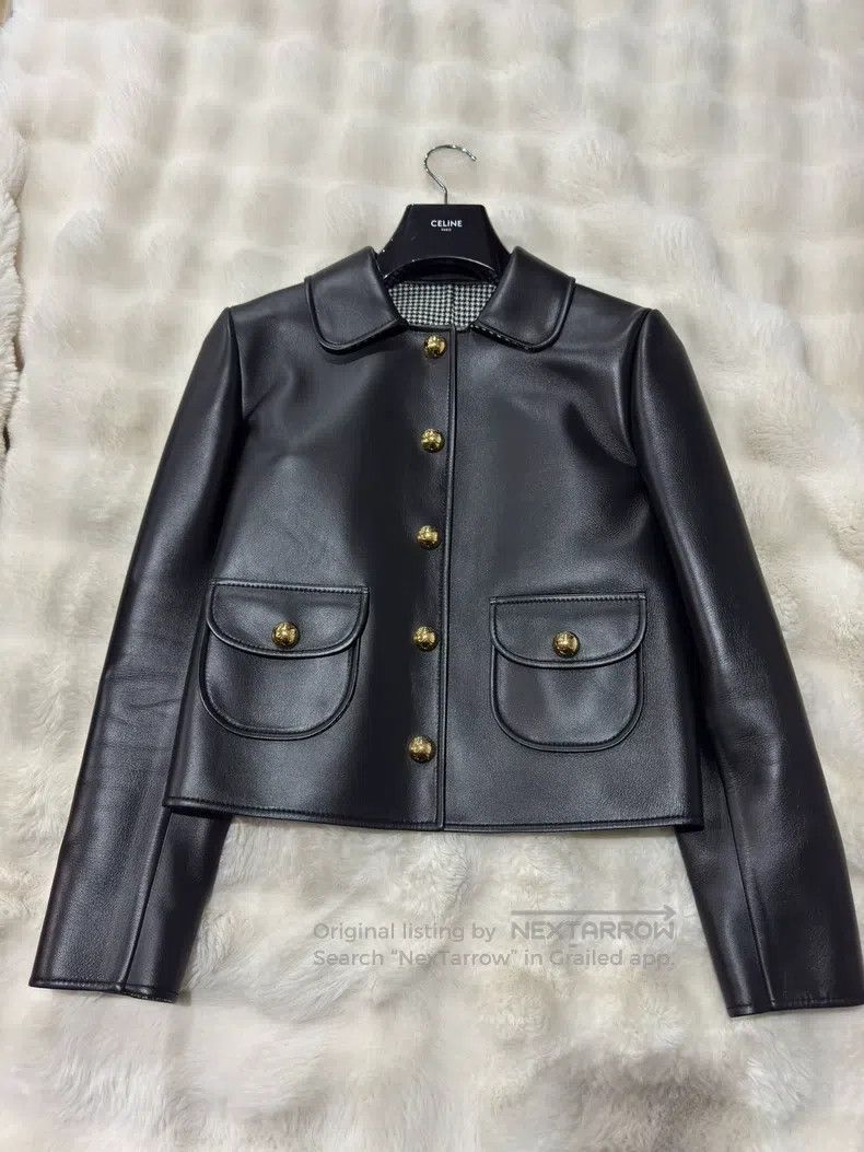Celine Celine Black gold arc de Triomphe leather coat Size XS / US 0-2 / IT 36-38 - 1 Thumbnail