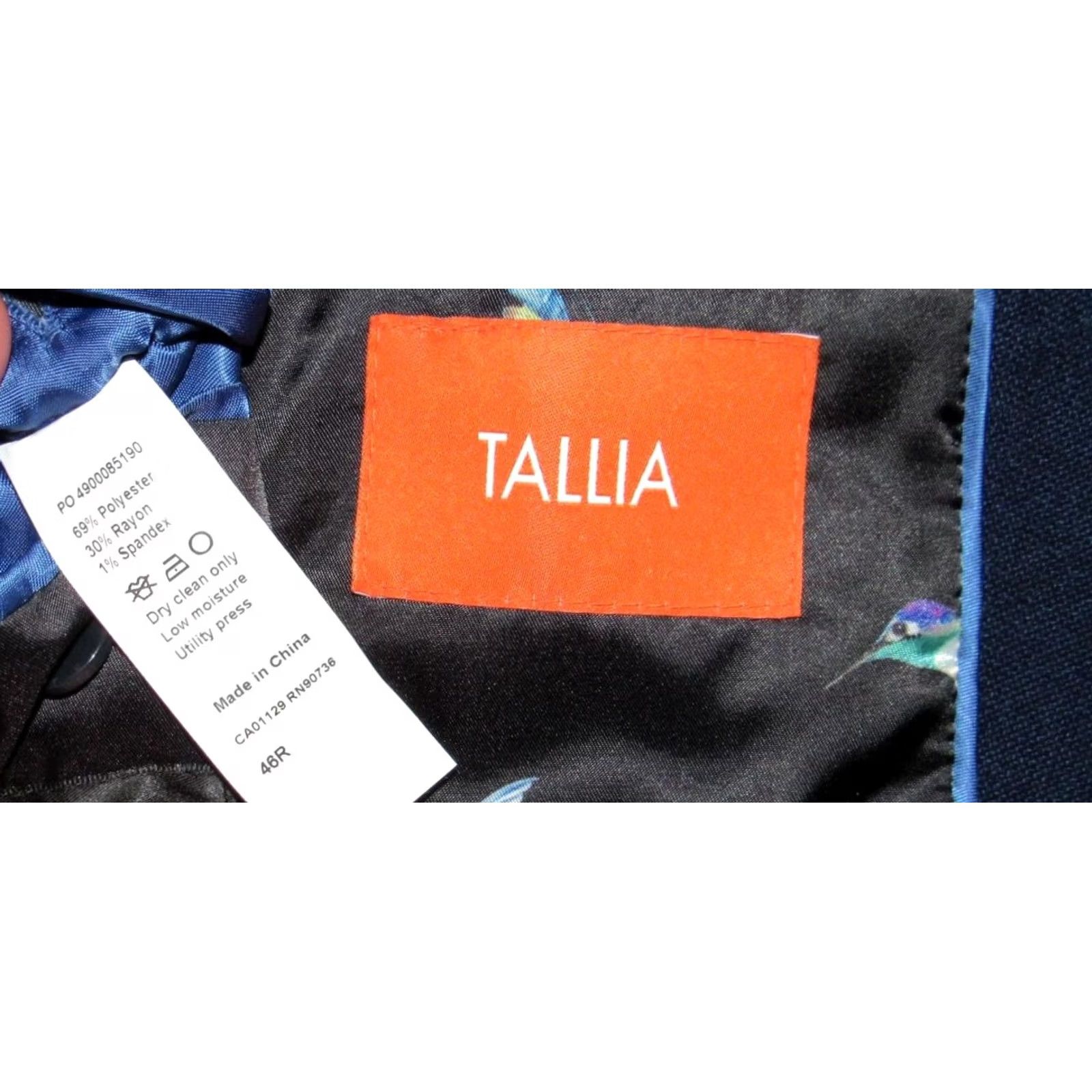 Tallia TALLIA Blazer Navy Blue Chinese Knotted Frog Buttons 46R Size 46R - 5 Thumbnail