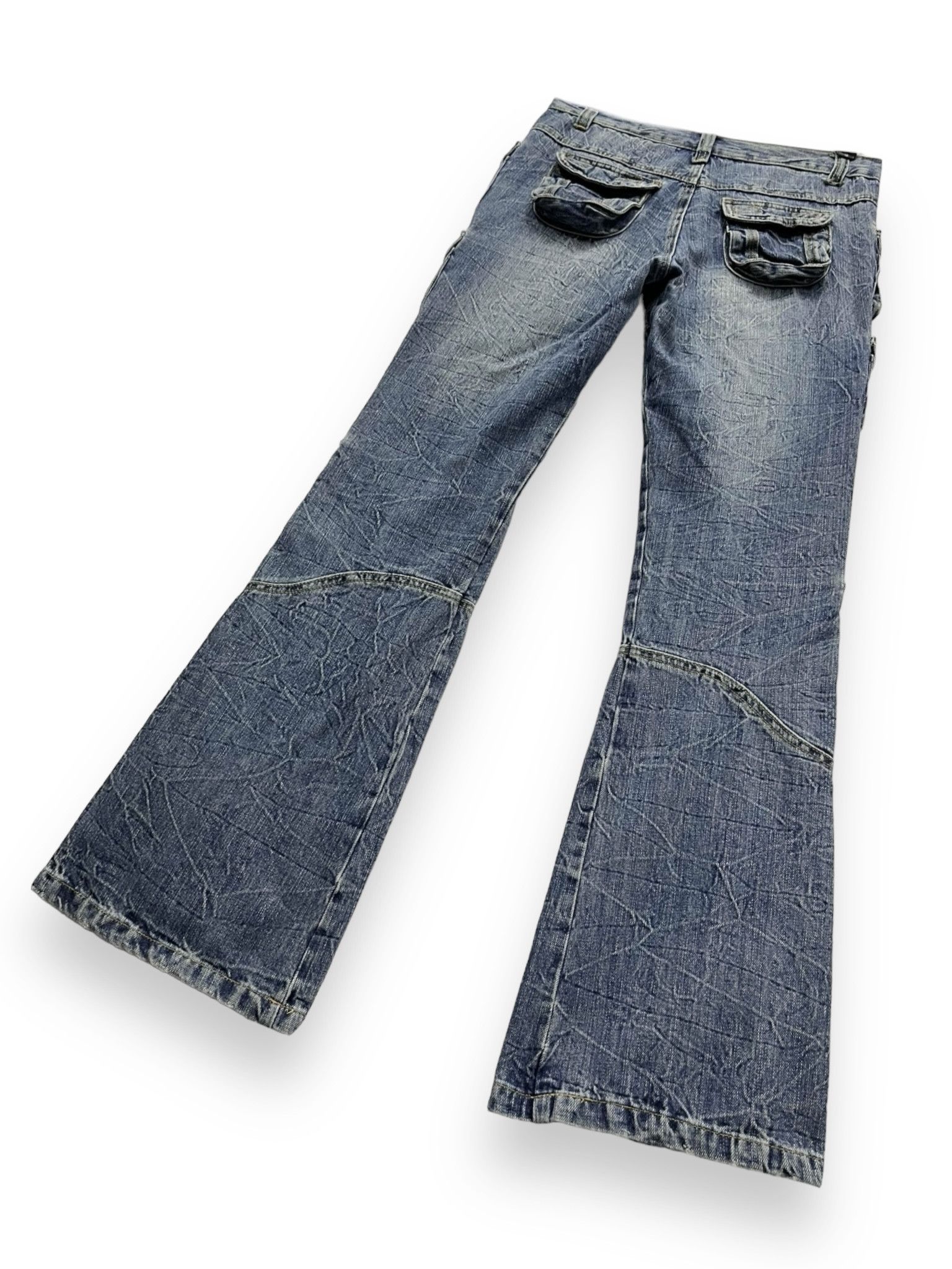 Japanese Brand 🔥FYE🔥Vtg PHILODOX Distressed Denim Punk Multipocket FLARE Size US 30 / EU 46 - 6 Thumbnail