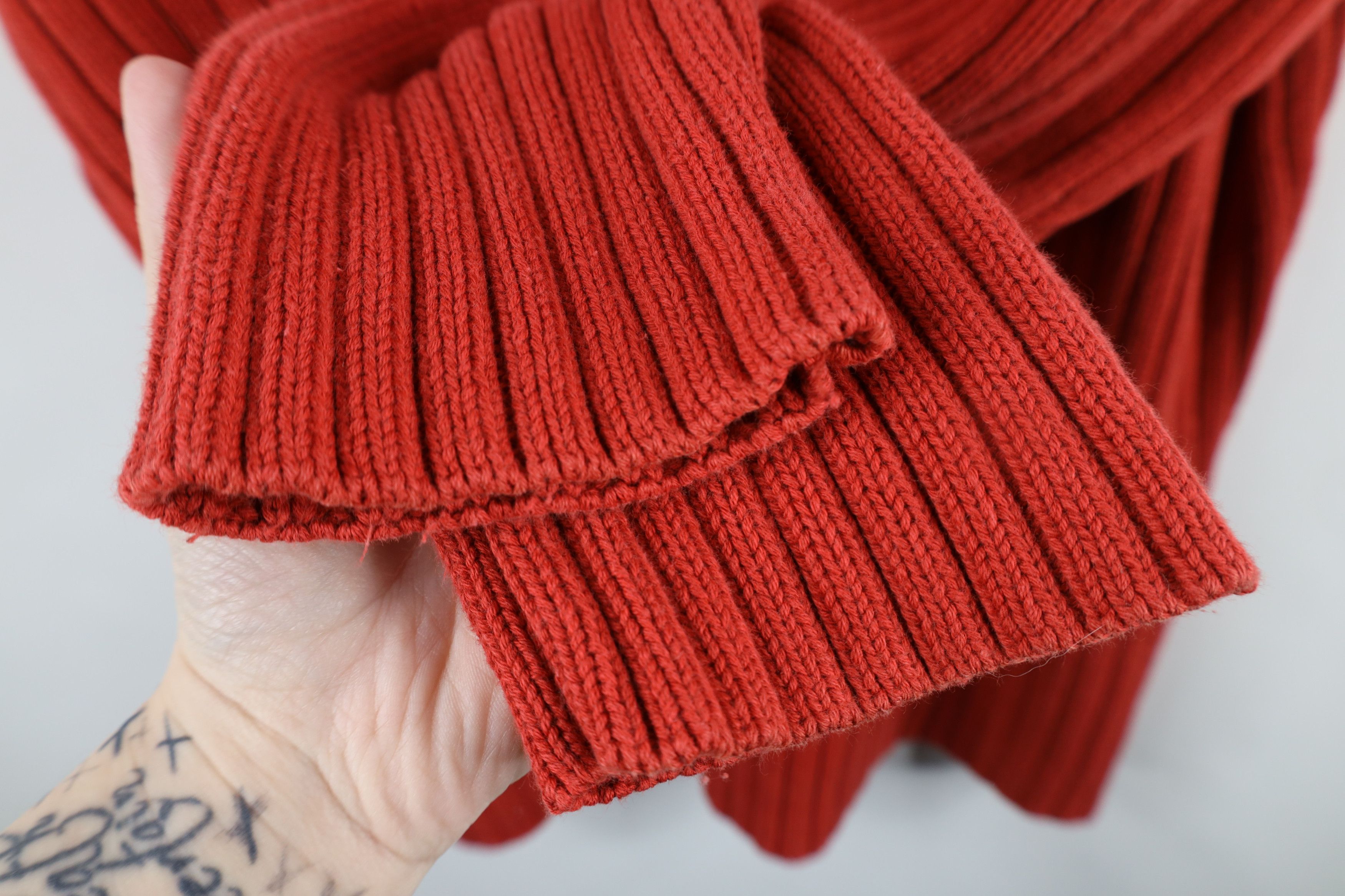 Vintage Vintage 90s Streetwear Cotton Ribbed Knit Sweater Orange Size US XL / EU 56 / 4 - 6 Thumbnail