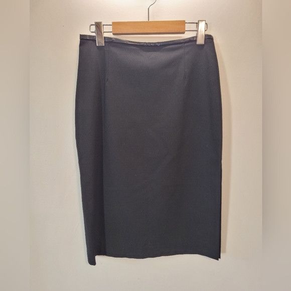 Sandro Sandro Vintage Black Pencil Orla Skirt Leather Polywool - 2 Size 26" / US 2 / IT 38 - 4 Thumbnail