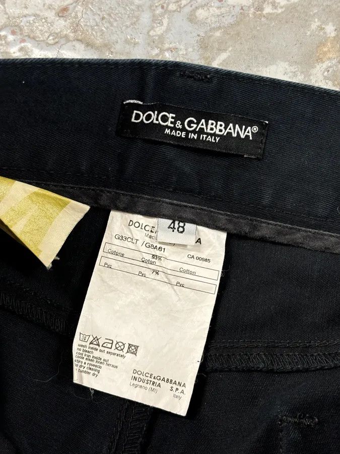 Dolce & Gabbana 2010s Dolce & Gabbana Black Glossy Leather Trim Slim Jeans Size US 32 / EU 48 - 12 Thumbnail