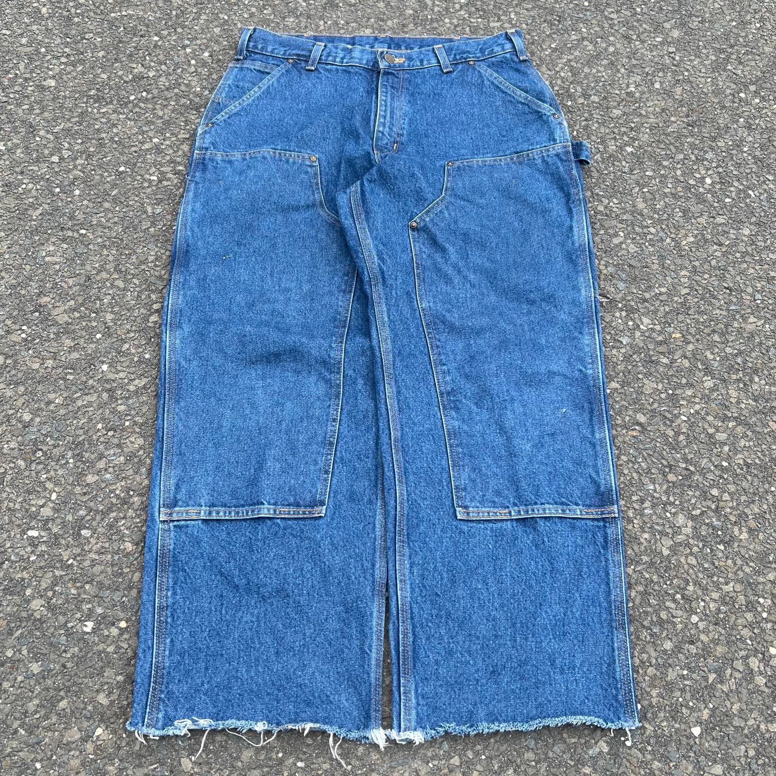image of Carhartt Denim Jeans Blue Double Knee Work Wear Pant, Men's (Size 34)