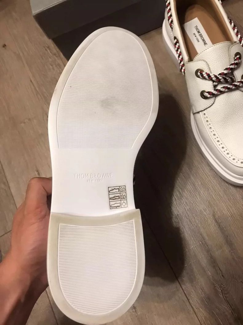 Thom Browne Thom Browne White full leather boat shoes Size US 7 / EU 40 - 7 Thumbnail