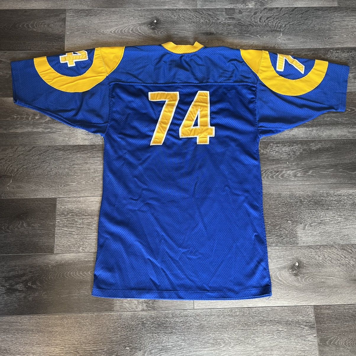 MacGregor × Vintage True Vintage 1960s Sand Knit Blue Yellow Football Jersey #74 Size US L / EU 52-54 / 3 - 2 Thumbnail