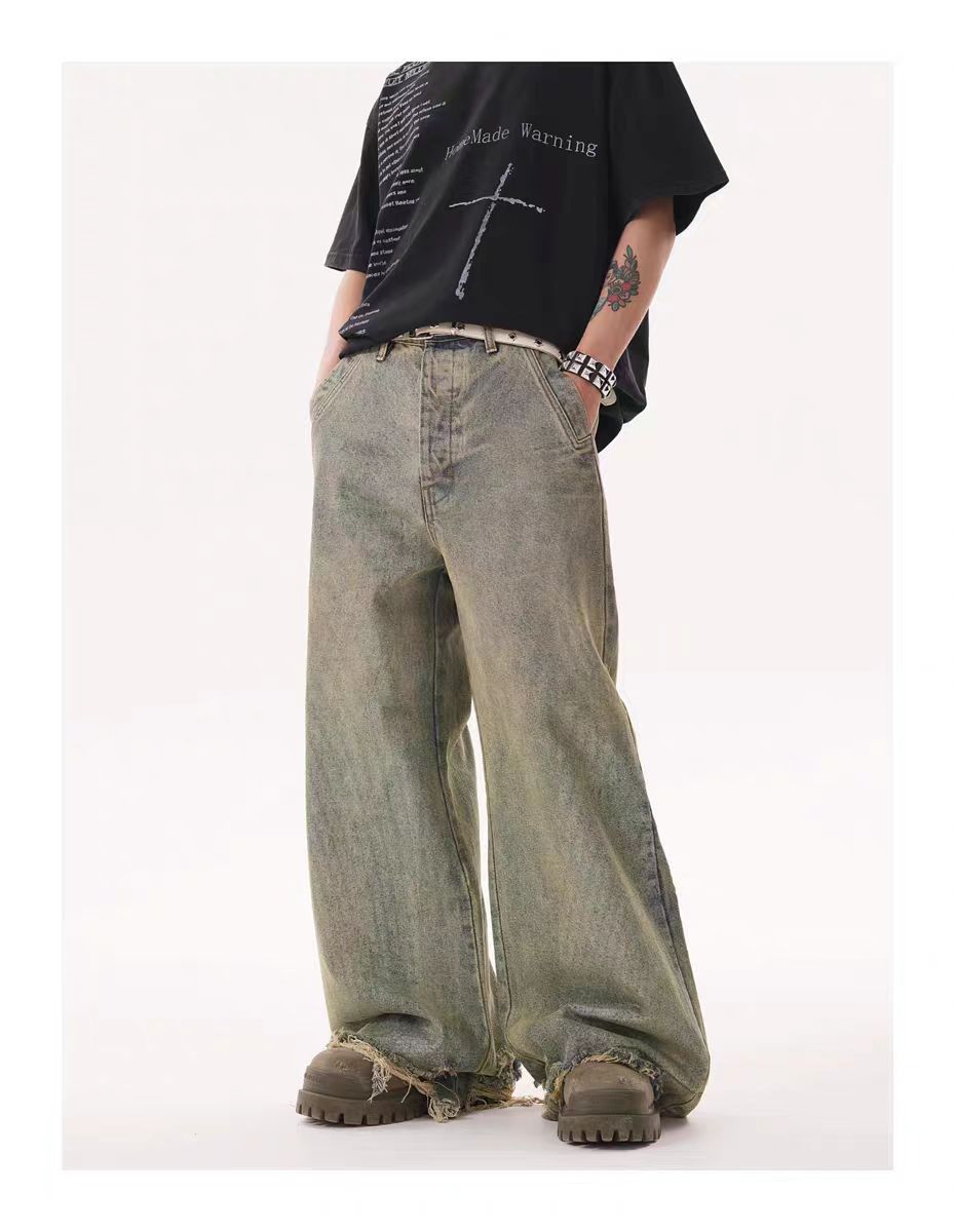 Jean Vintage street hip-hop washed and faded micro flare jeans Size US 34 / EU 50 - 3 Thumbnail