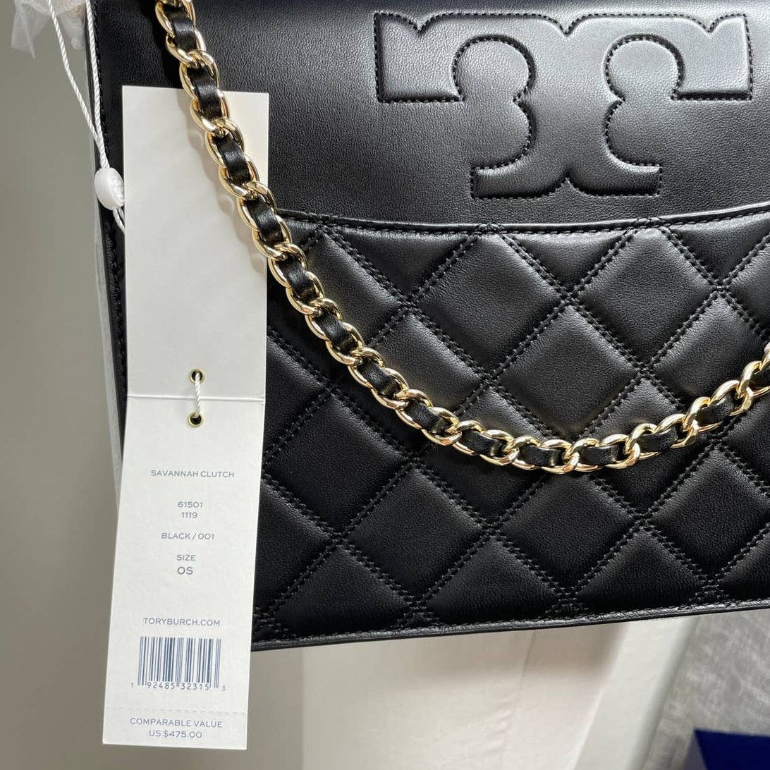 Tory Burch Tory Burch Savannah Quilted Smooth Clutch Crossbody Bag Size ONE SIZE - 10 Thumbnail