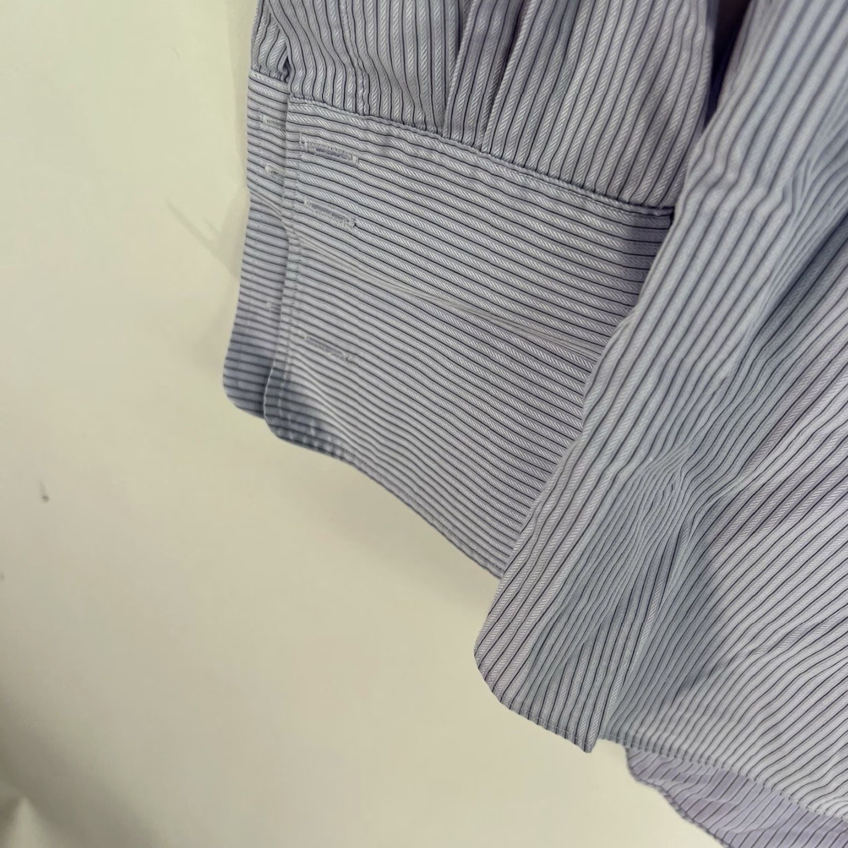 David Donahue David Donahue Button-Up Shirt Mens Size 16 Blue Striped Long Sleeve Collared Cotton Classic Fit Regular Men’s Shirt Size US L / EU 52-54 / 3 - 6 Thumbnail