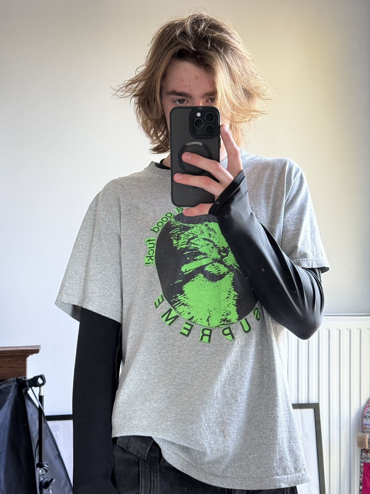 Supreme × Vintage Vintage Supreme Smoke Cat 🐈 Tee Hype like a 💨 after sex Size US L / EU 52-54 / 3 - 4 Thumbnail