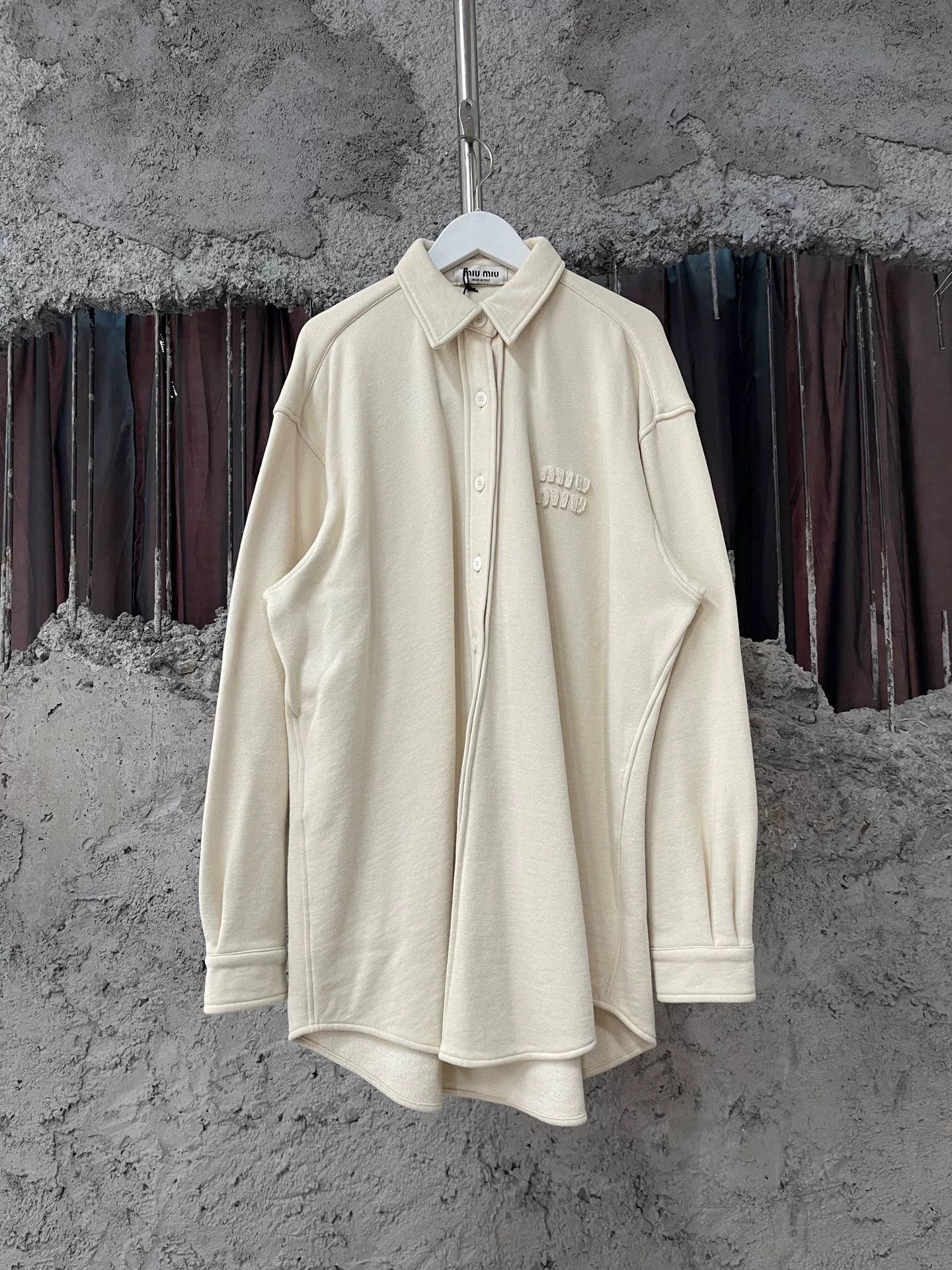 Miu Miu Miumiu White Thick Shirt Size S Size S / US 4 / IT 40 - 1 Thumbnail