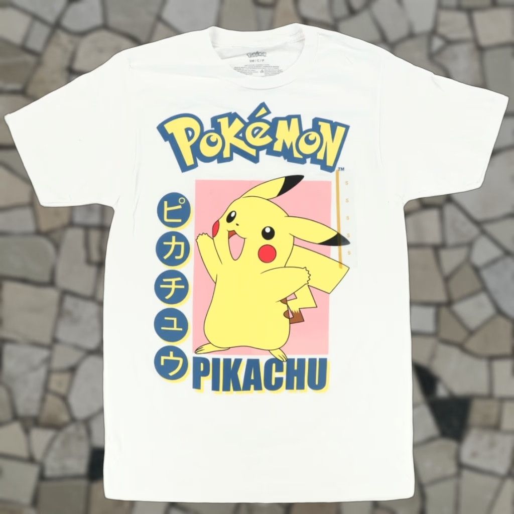 Vintage Pokemon Pikachu Graphic Solid T-Shirt White Men's S Size US S / EU 44-46 / 1 - 1 Thumbnail