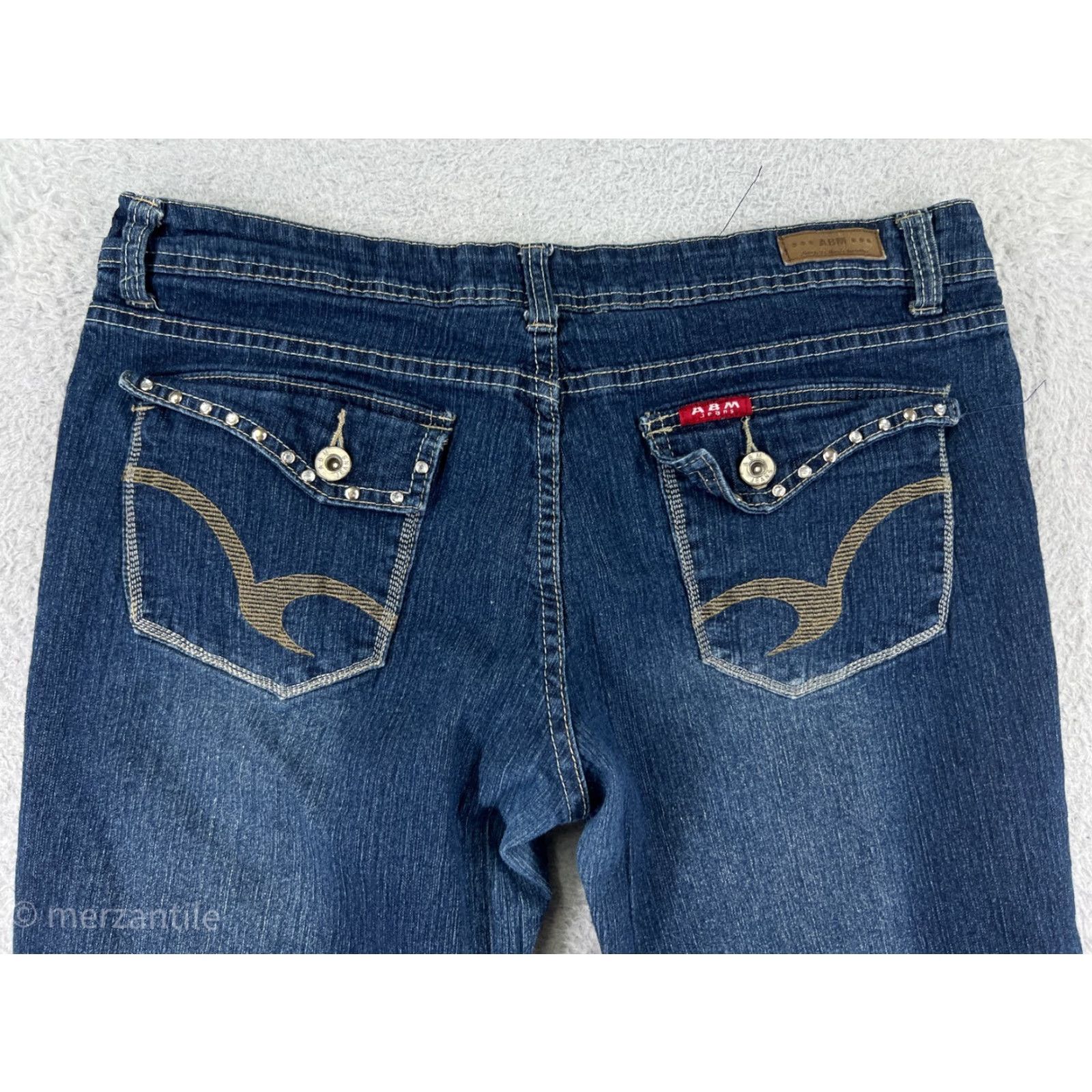 Vintage ABM Jeans Womens 15 Blue Denim Mid Rise Cotton Blend Stretch Capri Vintage No Size 36" / US 14 / IT 50 - 3 Thumbnail