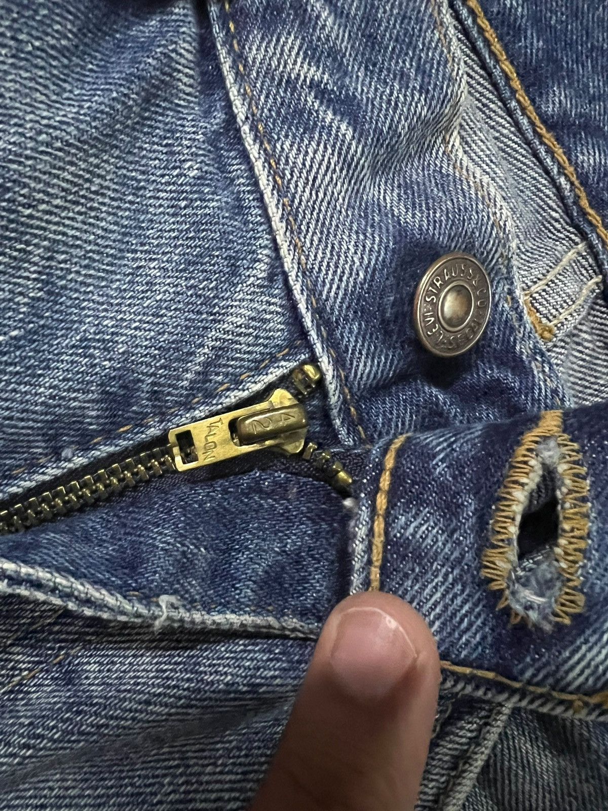 Levi's Vintage Levi’s 606 Big E Orange Tab Distress Jean Talon# Size US 34 / EU 50 - 12 Thumbnail