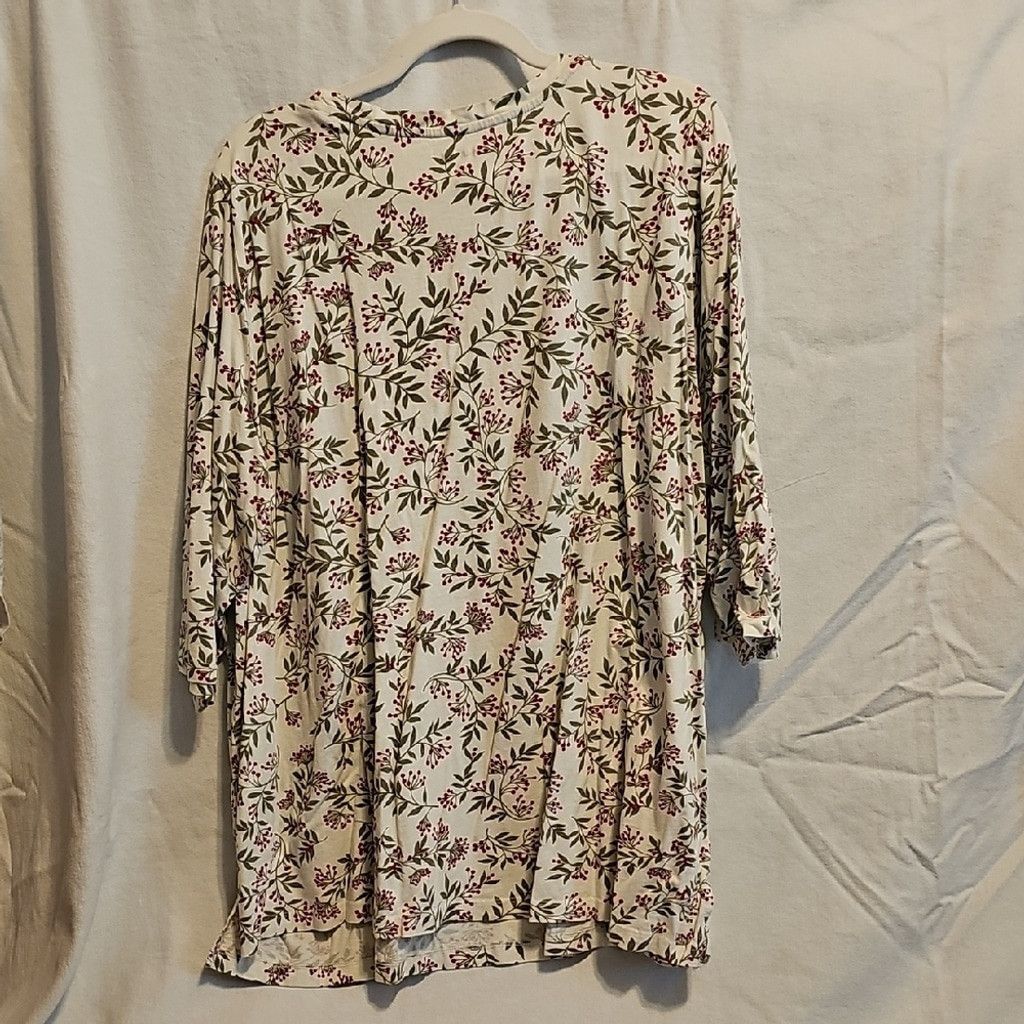 Other Woman Within Cream Floral Blouse Size 3XL / US 20-22 - 4 Thumbnail
