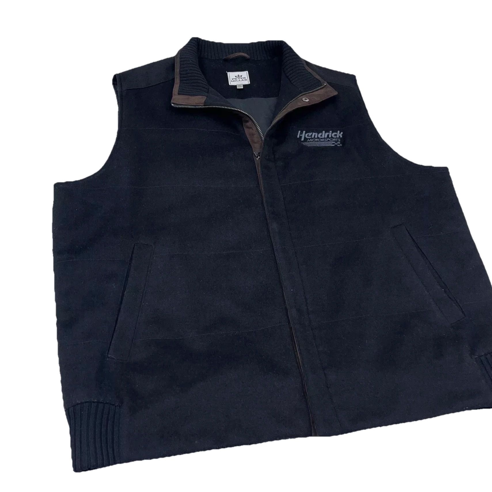 Peter Millar Peter Millar Vest Men XL Black Brown Full Zip Snap Wool Cashmere Blend Hendrick Size US XL / EU 56 / 4 - 5 Thumbnail