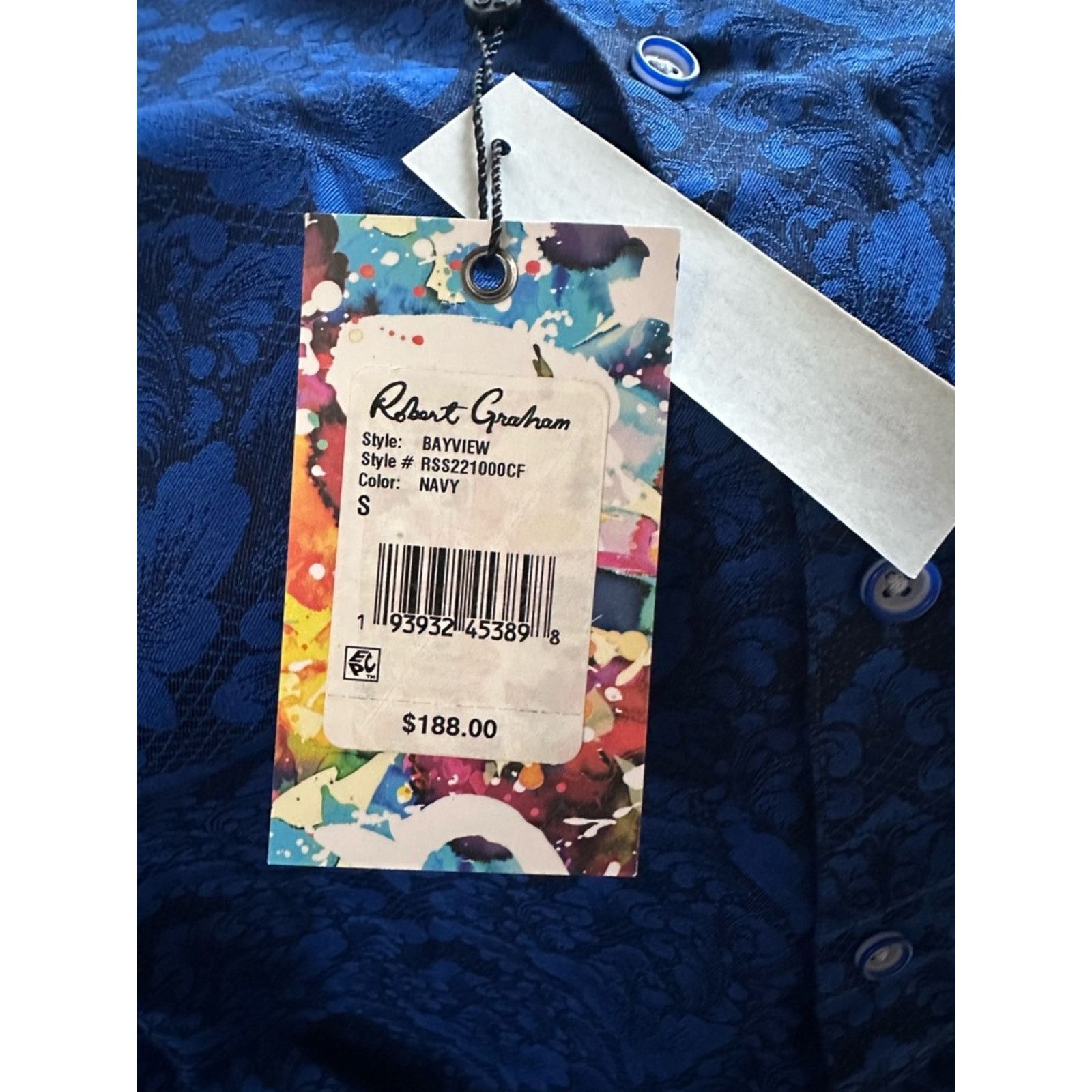 Robert Graham Robert Graham Bayview Cotton Button-Up Shirt in Navy Men S Size US S / EU 44-46 / 1 - 2 Thumbnail