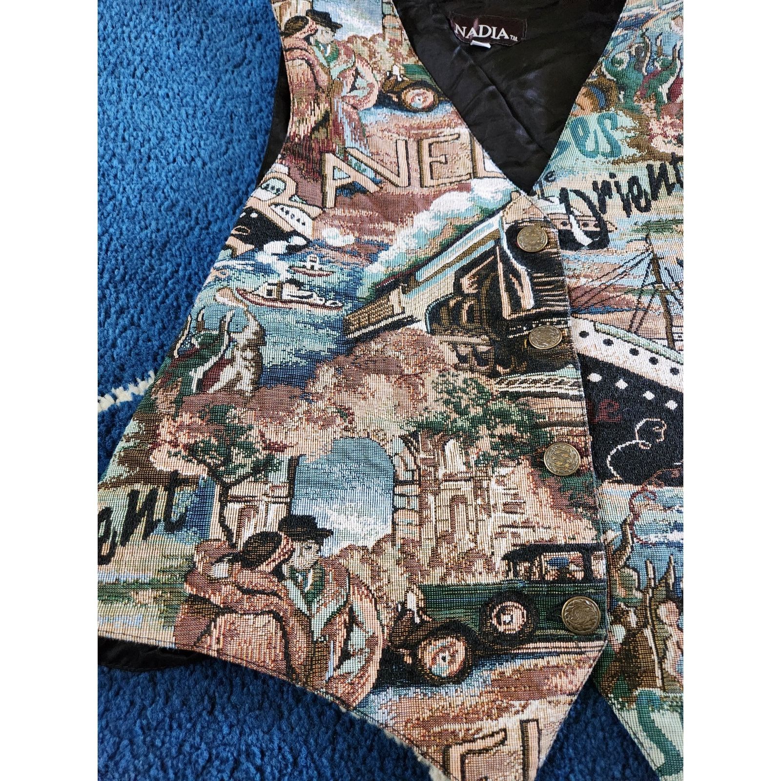Other Vintage Nadia Tapestry Button Up Vest Lg Size L / US 10 / IT 46 - 4 Thumbnail